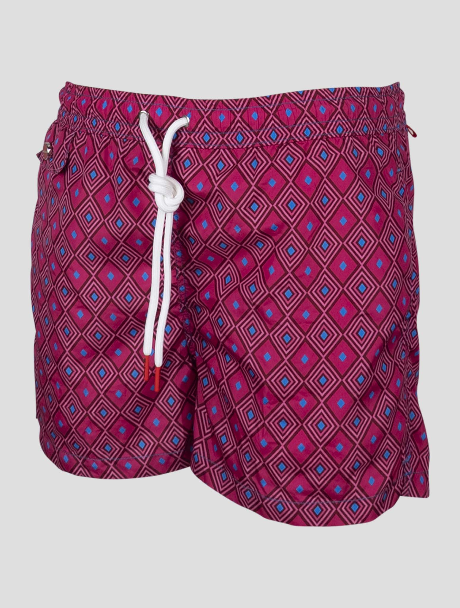 Kiton Fuchsia Light Blue Pl Swim Trunks