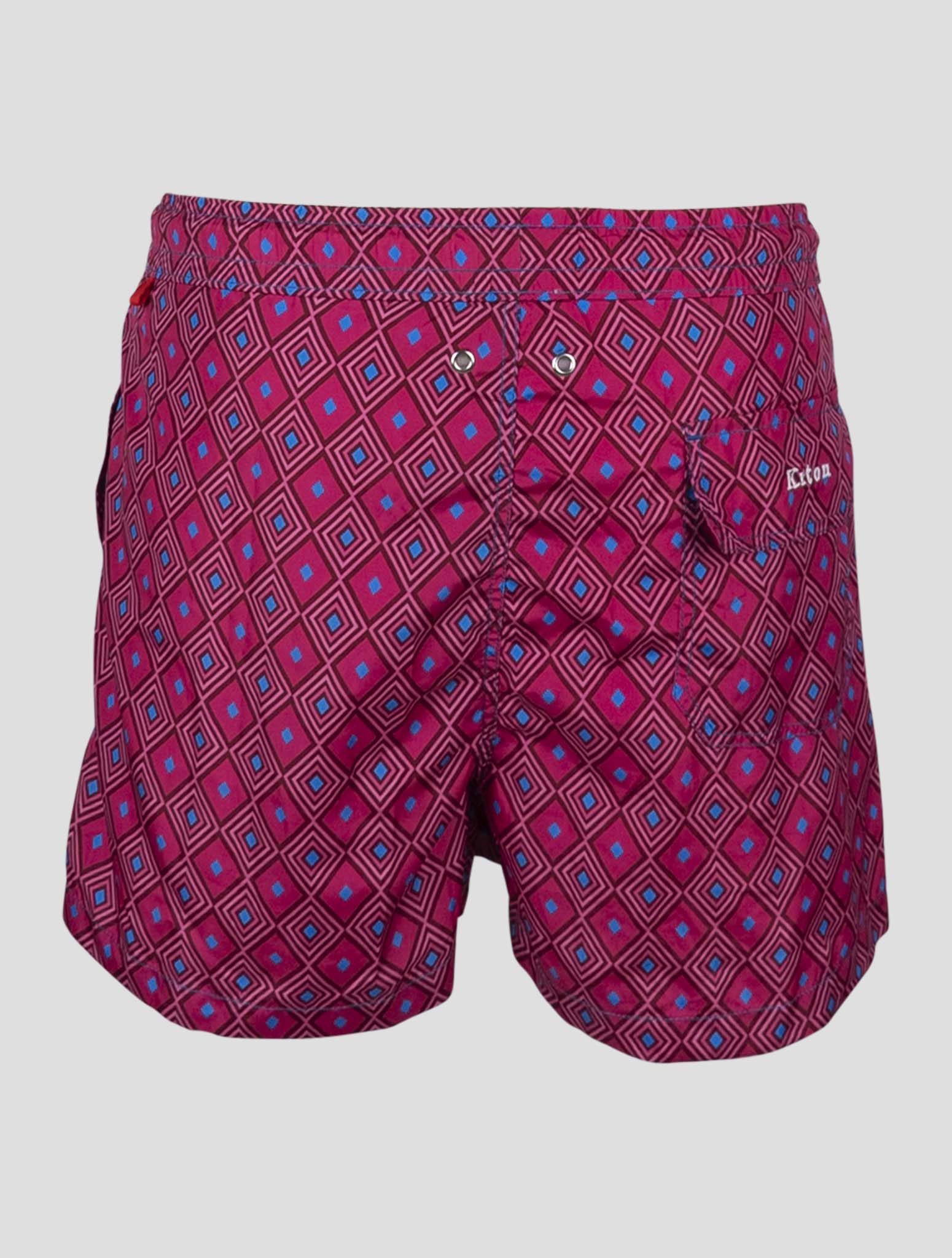 Kiton Fuchsia Light Blue Pl Swim Trunks