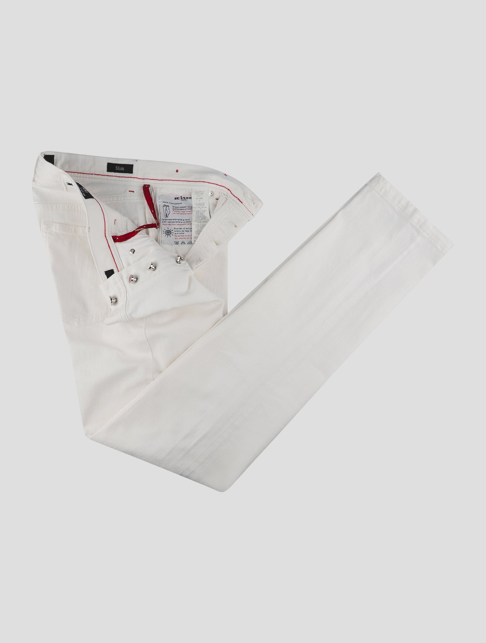 Kiton White Cotton Ea Jeans