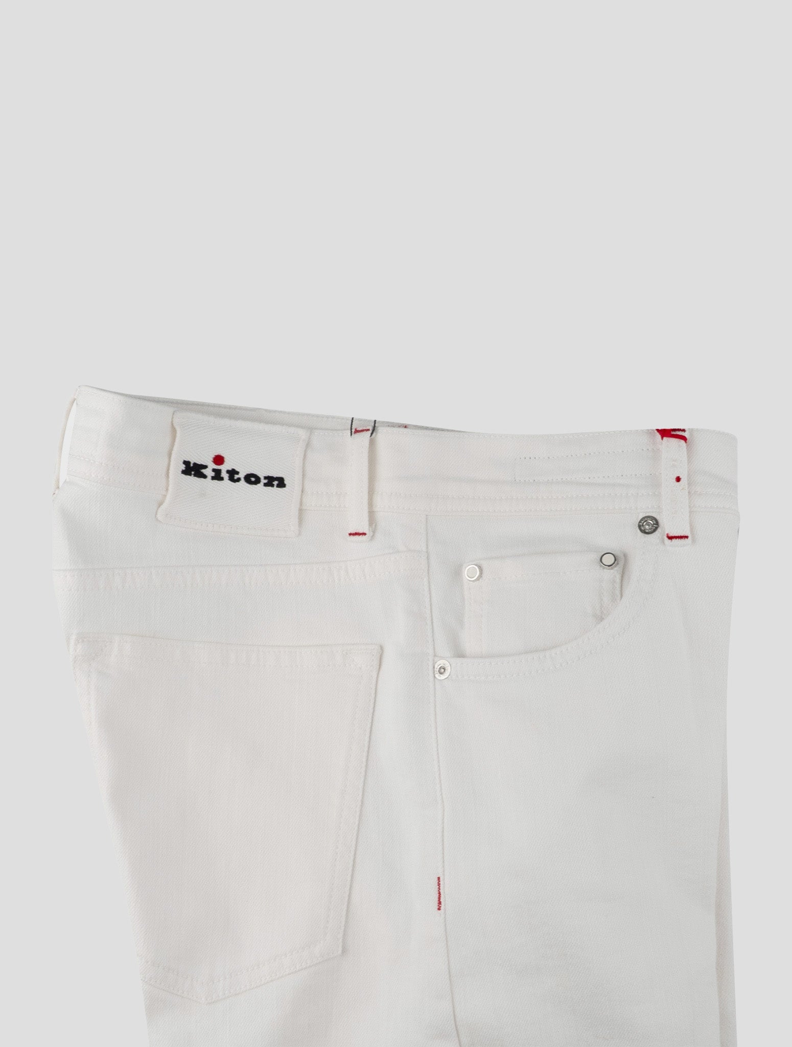 Kiton White Cotton Ea Jeans