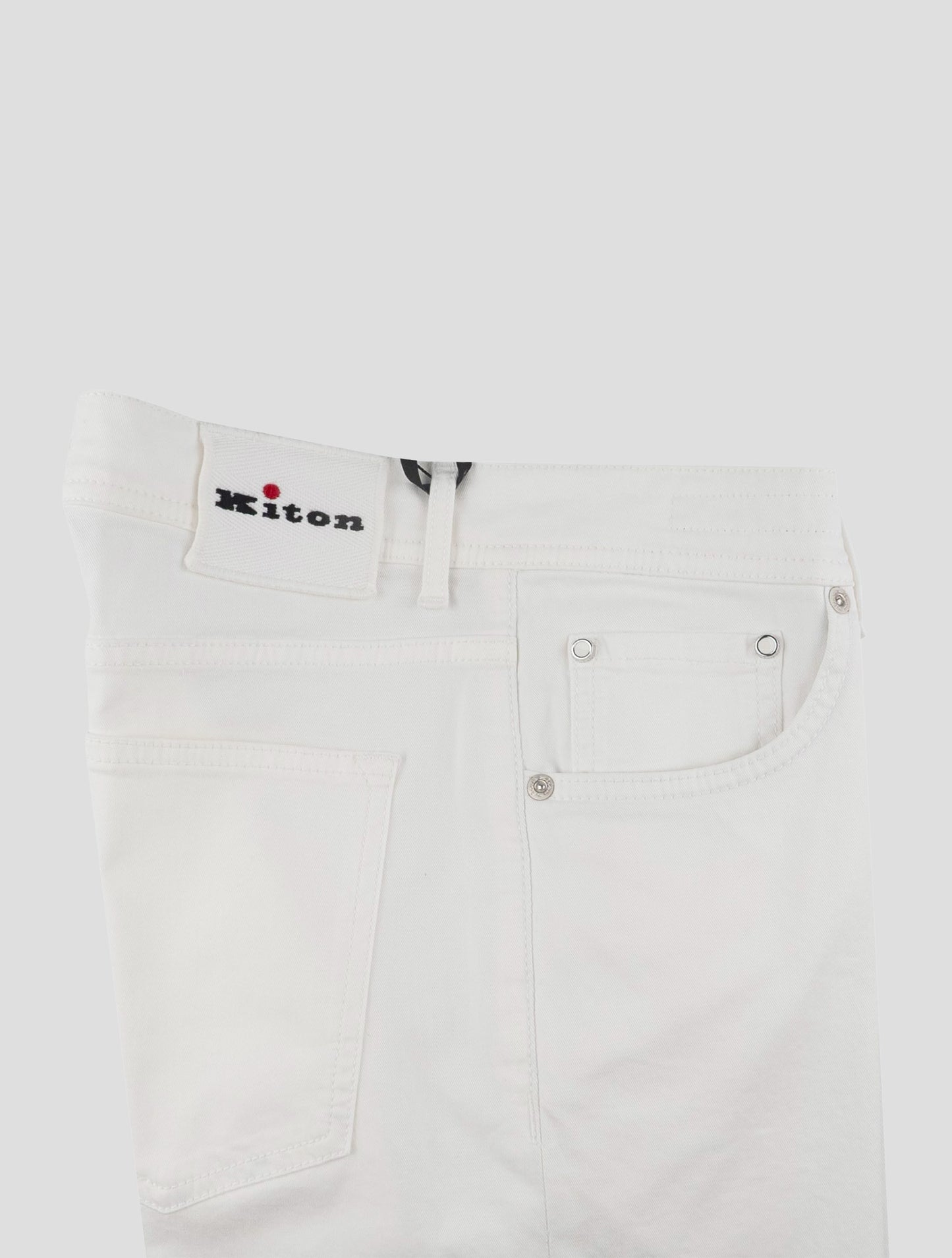 Kiton White Cotton Ea Jeans
