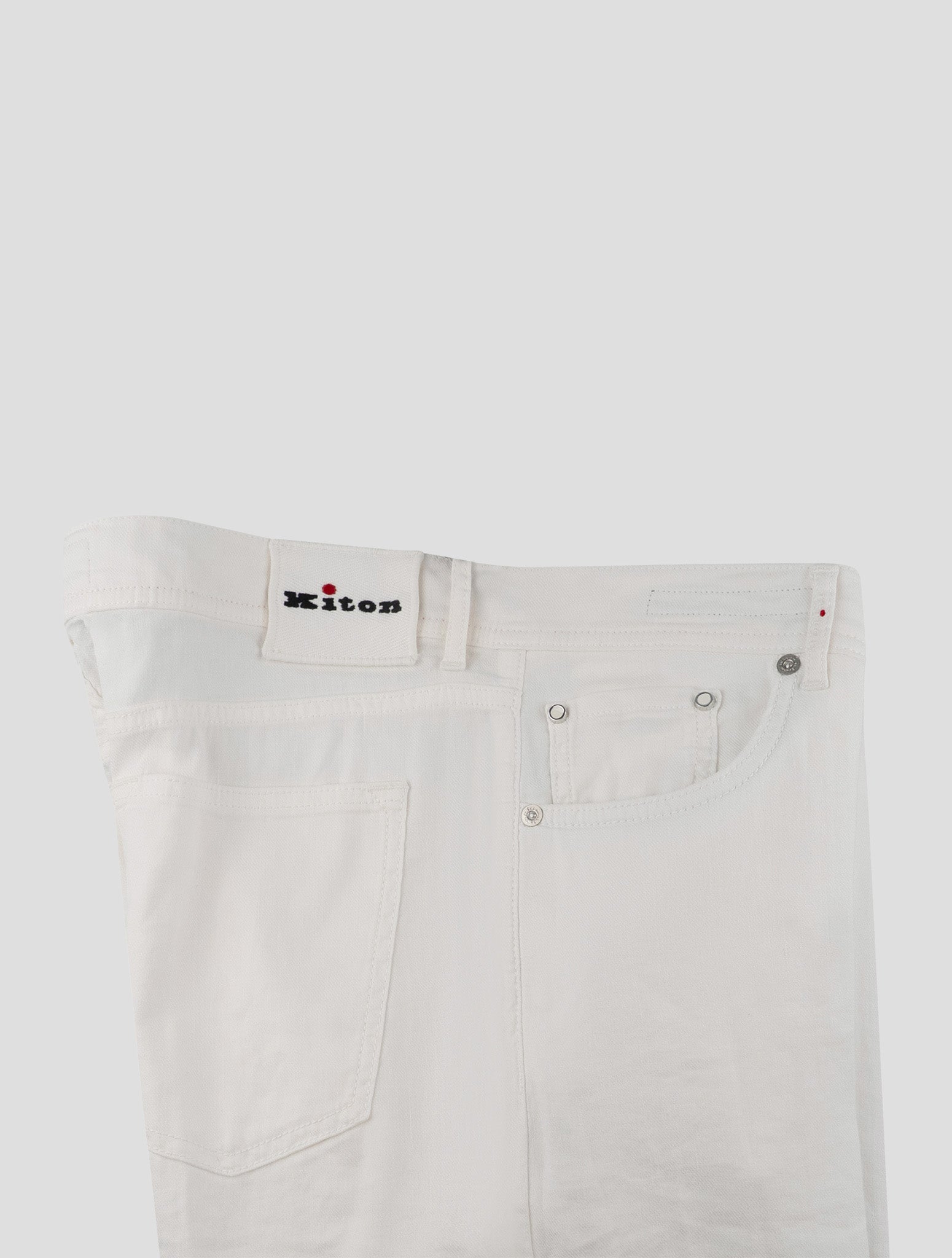 Kiton White Cotton Linen Ea Jeans