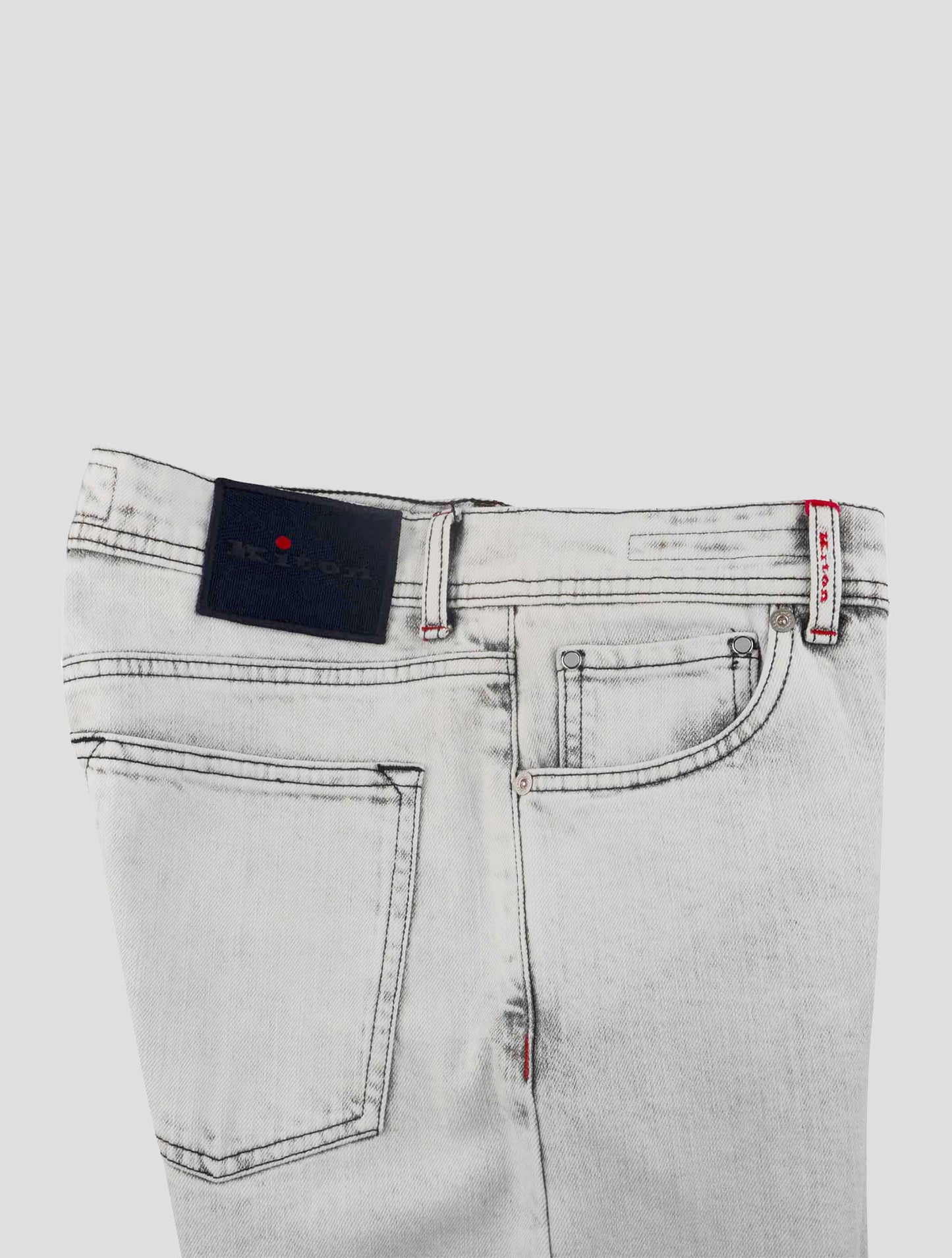 Kiton Light Gray Cotton Ea Limited Edition Jeans