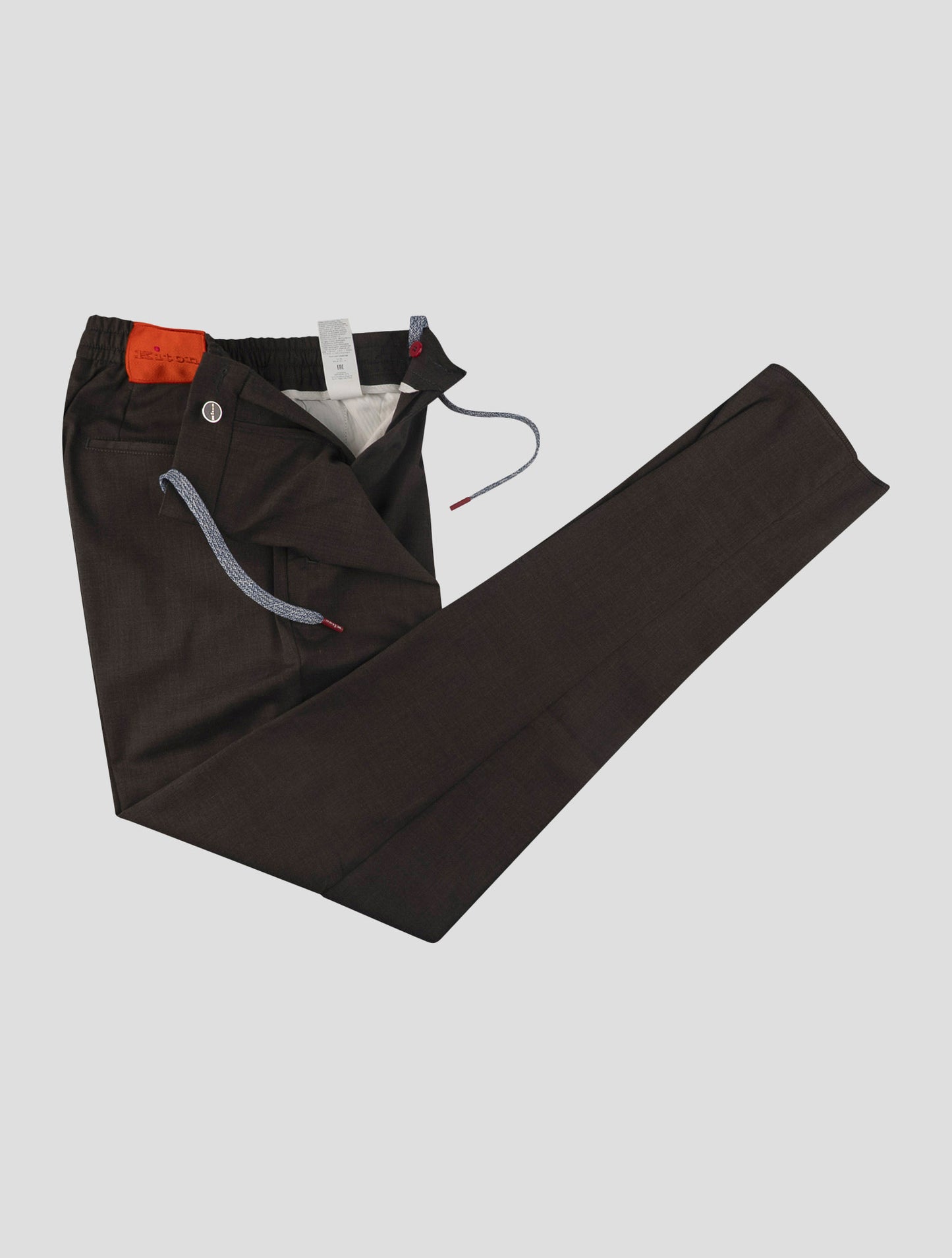 Kiton Dark Brown Wool Ea Pants