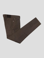 Kiton Brown Cotton Velvet Jeans