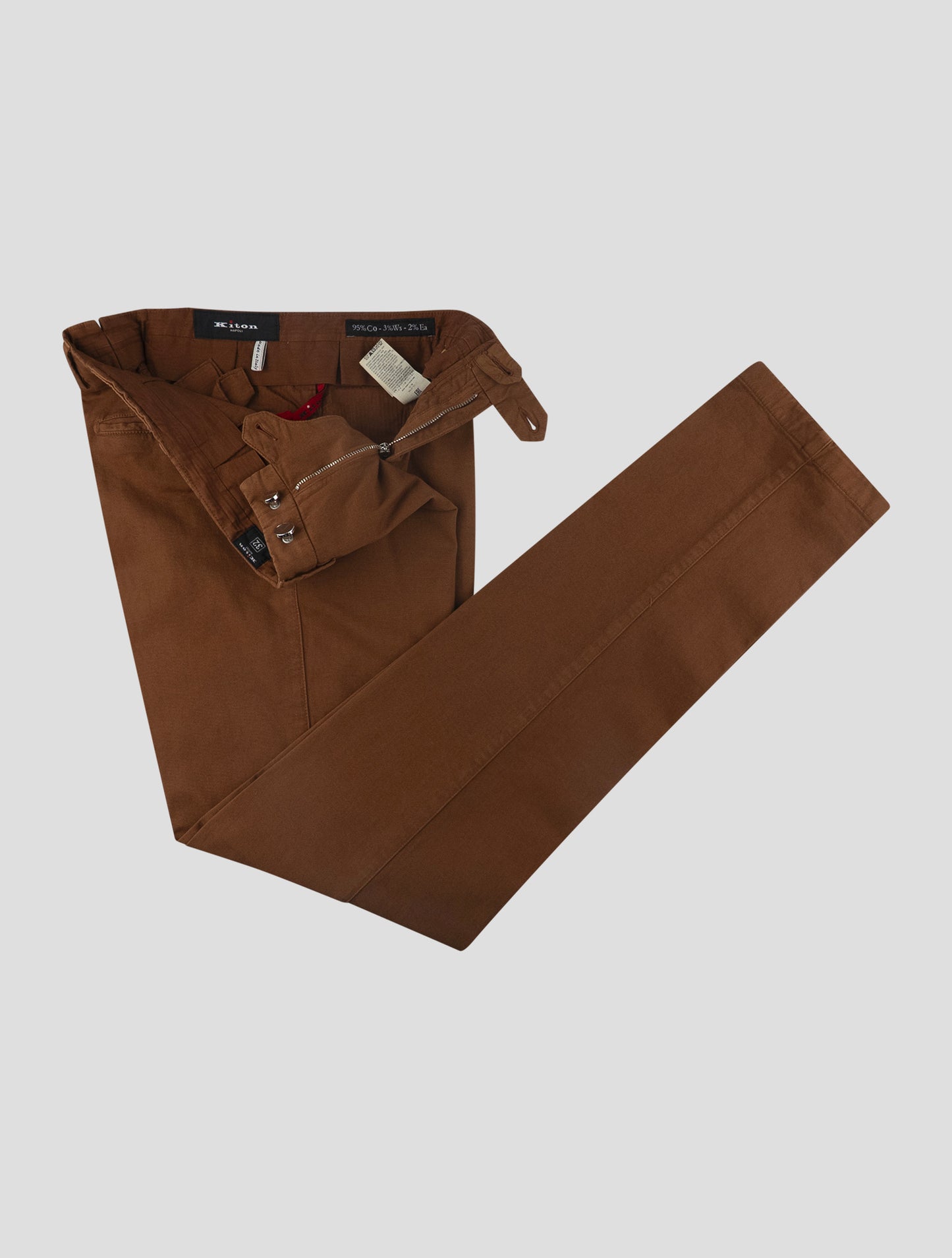 Kiton Brown Cotton Cashmere Ea Pants