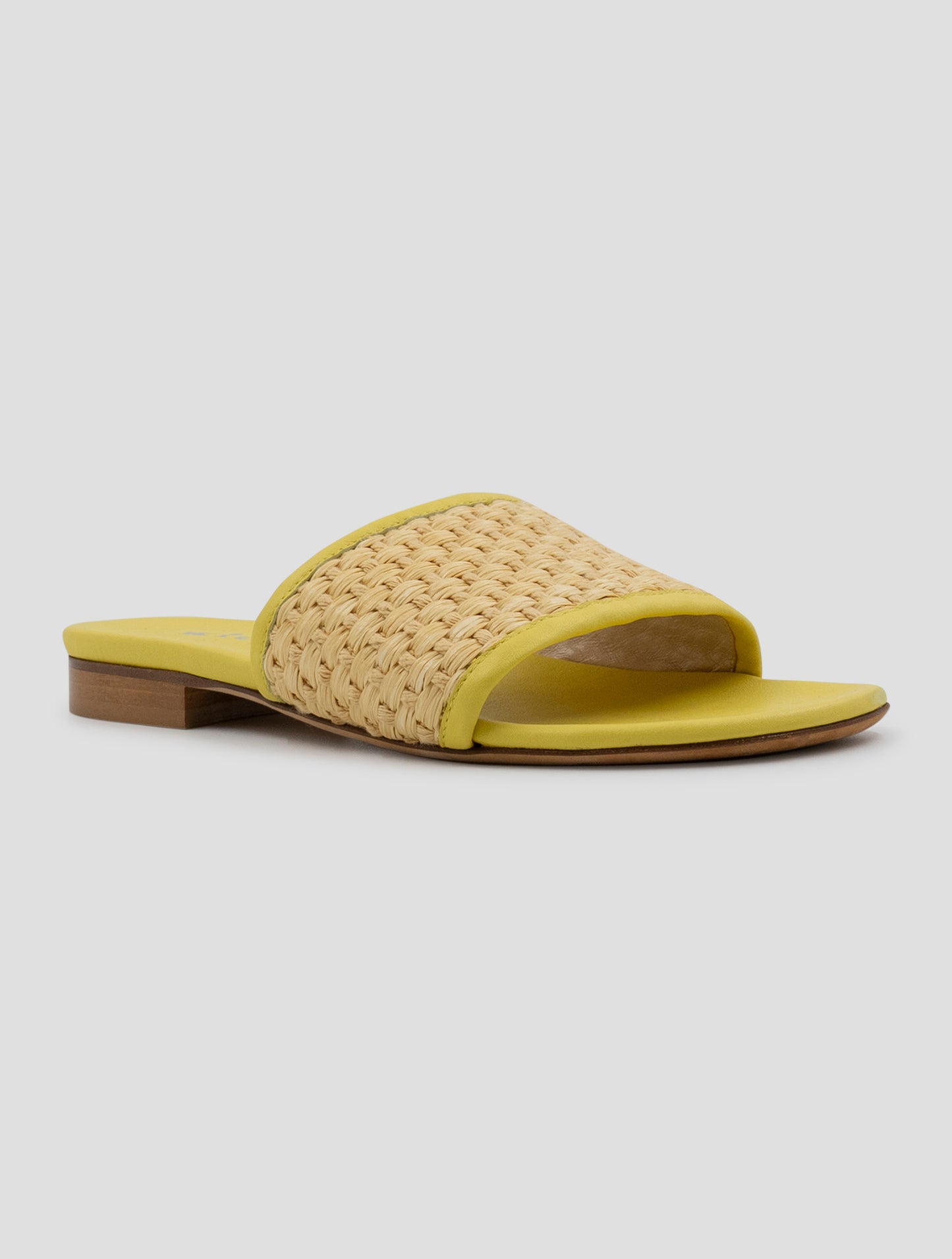 Kiton Yellow Beige Leather Canvas Sandals Women