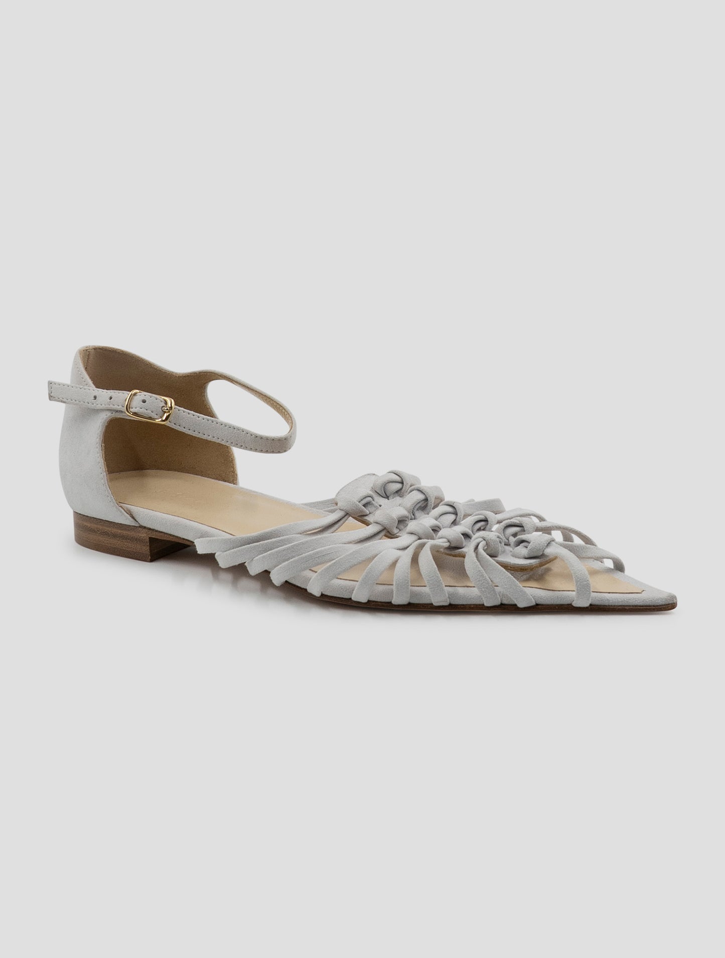 Kiton Gray Leather Suede Sandals Women