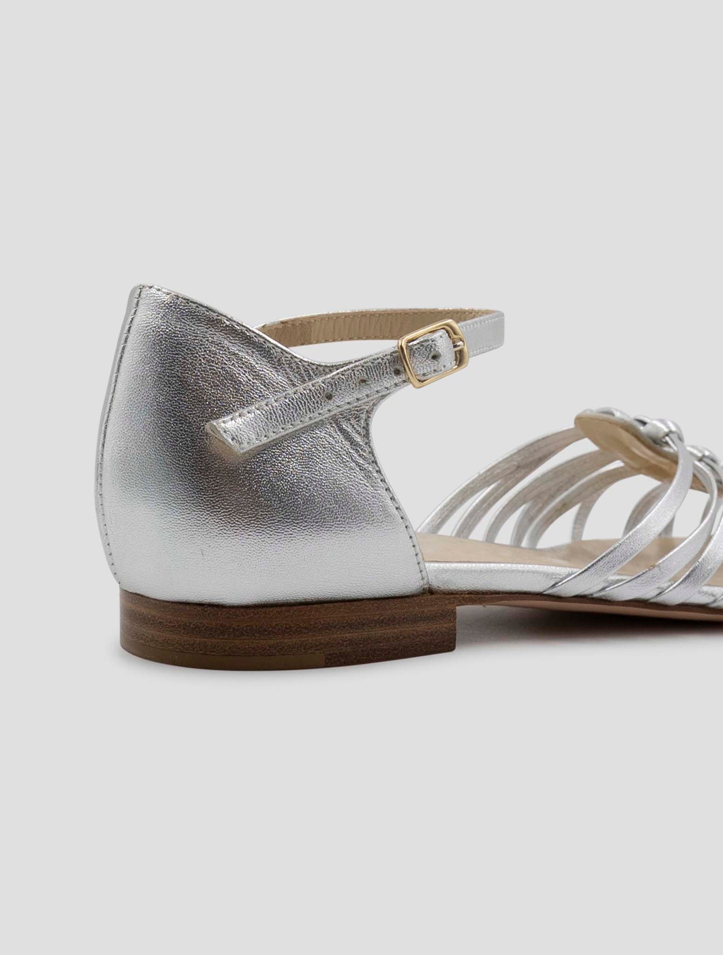 Kiton Silver Leather Suede Sandals Women