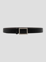 Kiton Black Leather Deer Belt Women