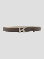 Kiton Taupe Leather Deer Belt Women