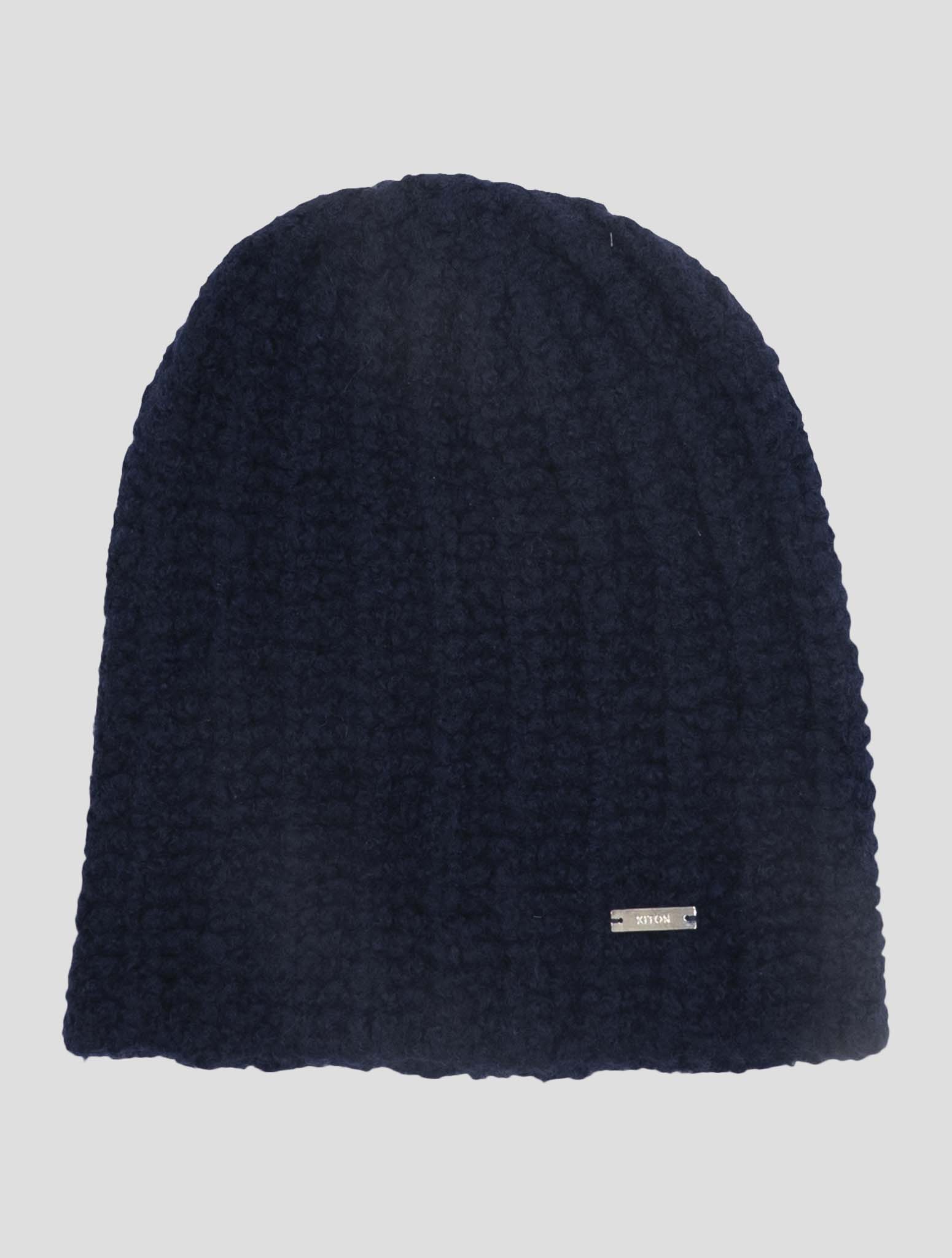 Kiton Blue Cashmere Silk Beanie Hat Women