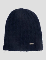 Kiton Blue Cashmere Silk Beanie Hat Women