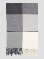 Kiton Gray White Cashmere Scarf Women 70x210