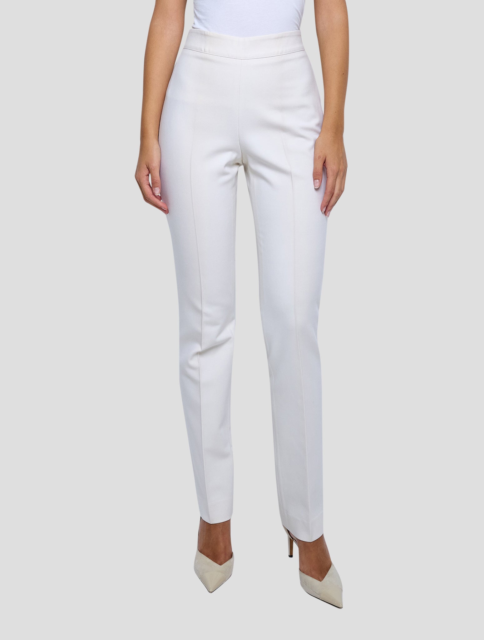 Kiton White Virgin Wool Ea Pants Women