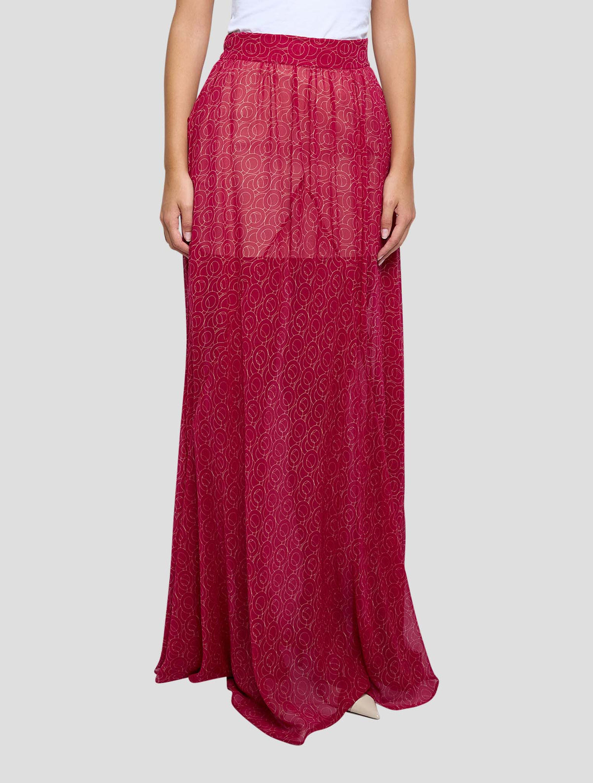 Kiton Burgundy Silk Skirt Women