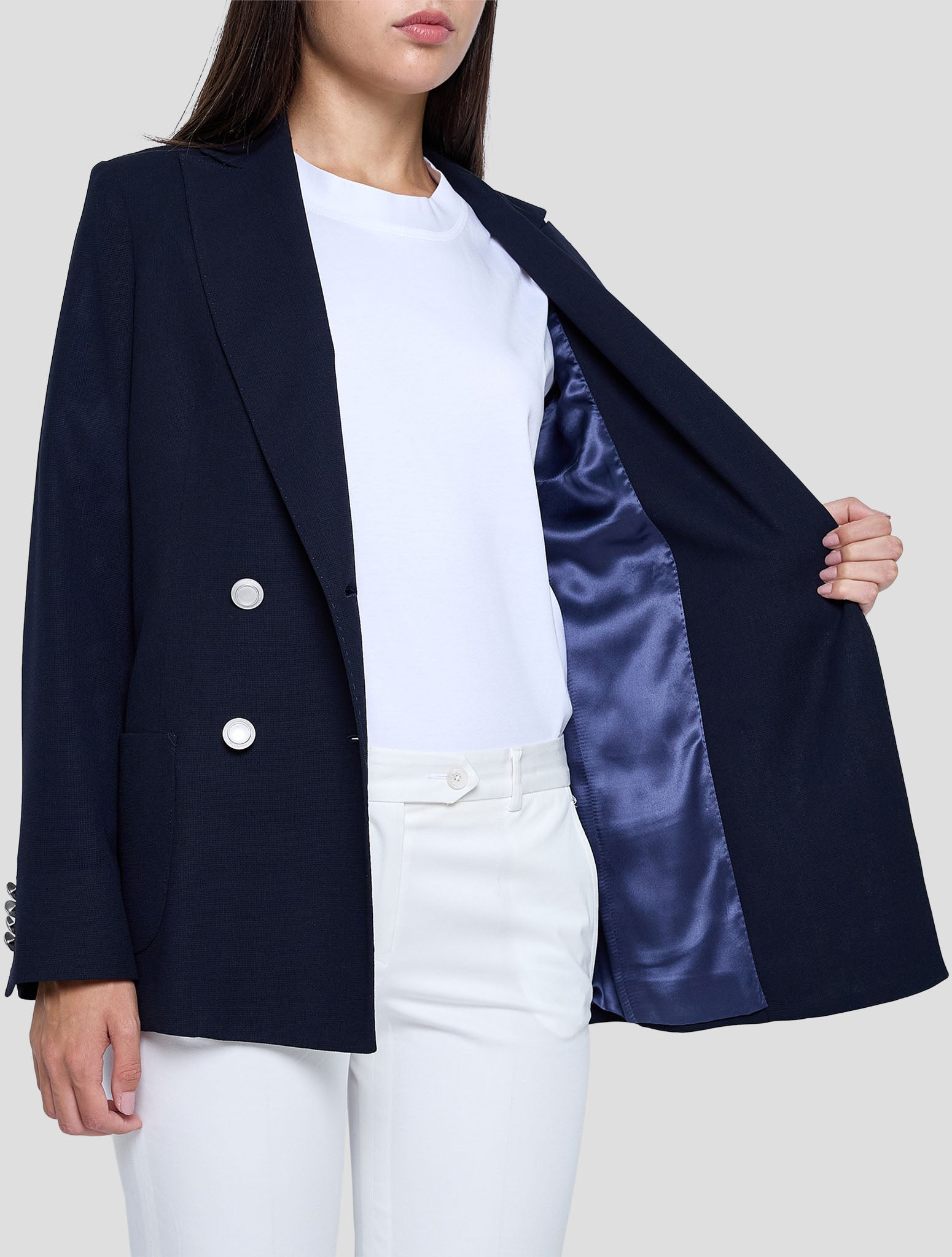Kiton Blue Wool Blazer Women