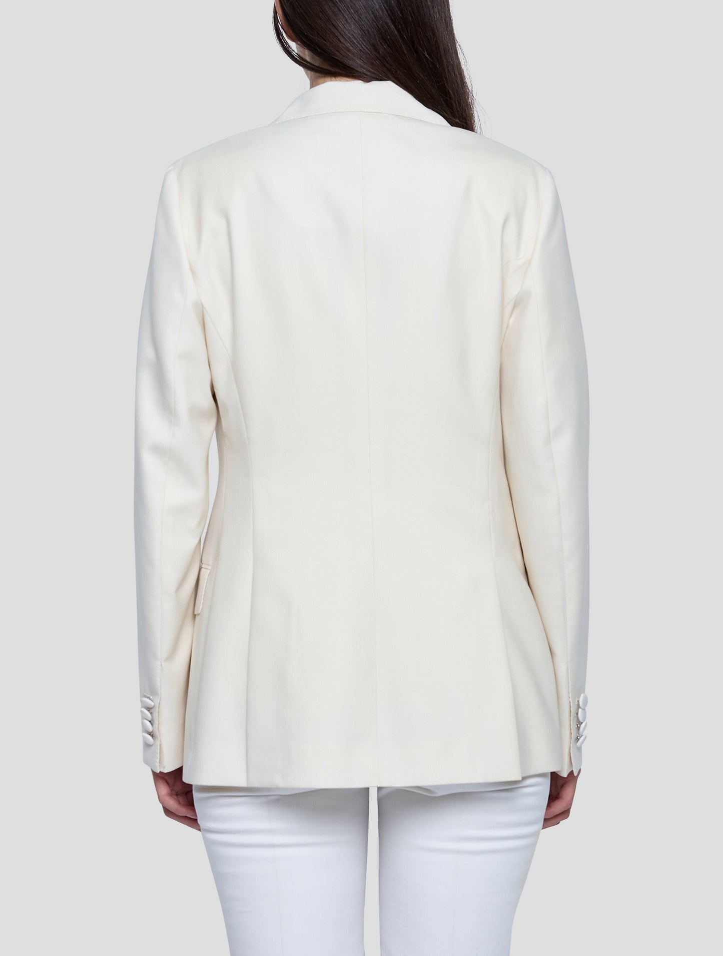 Kiton White Wool 14 Micron Blazer Women