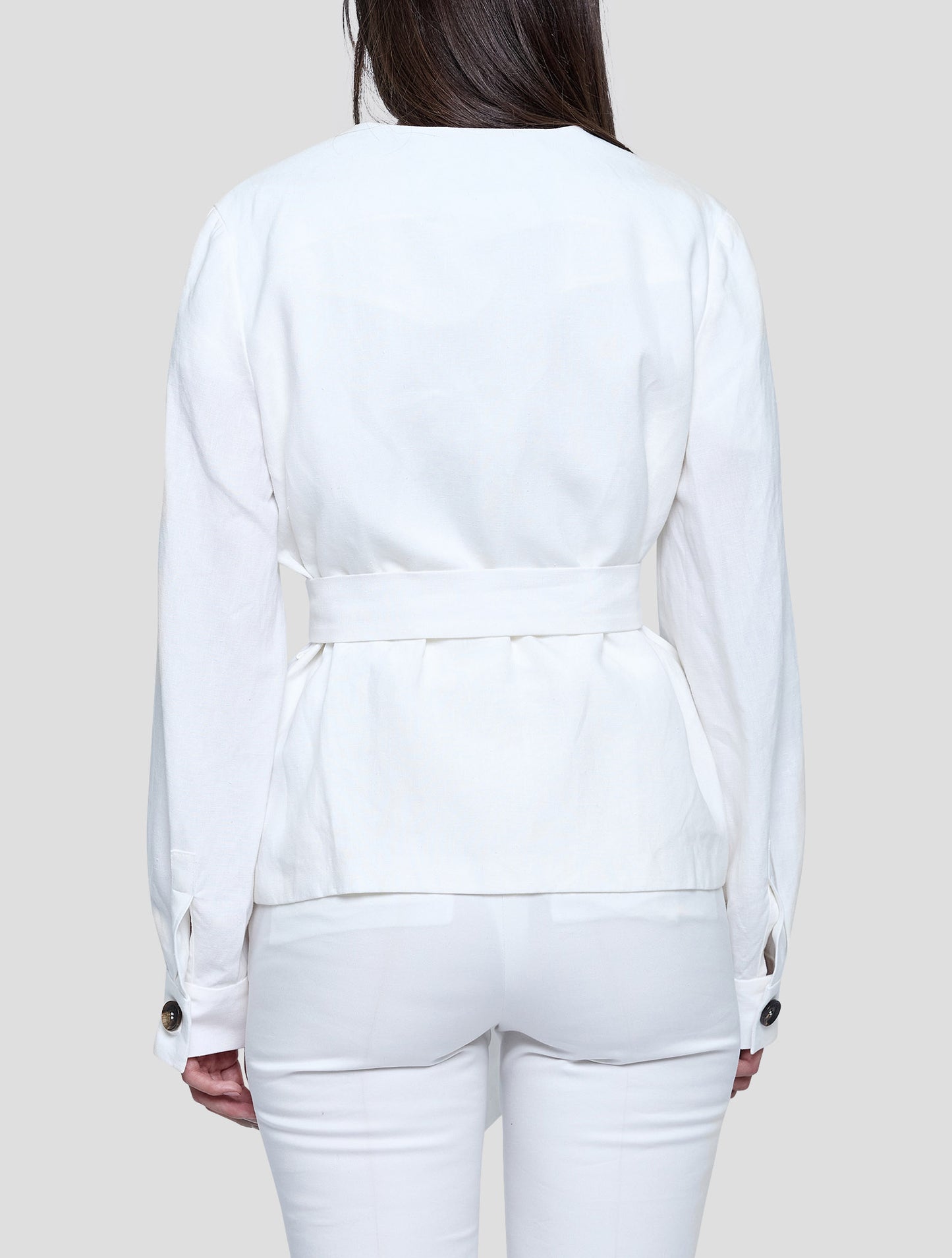 Kiton White Linen Blazer Women
