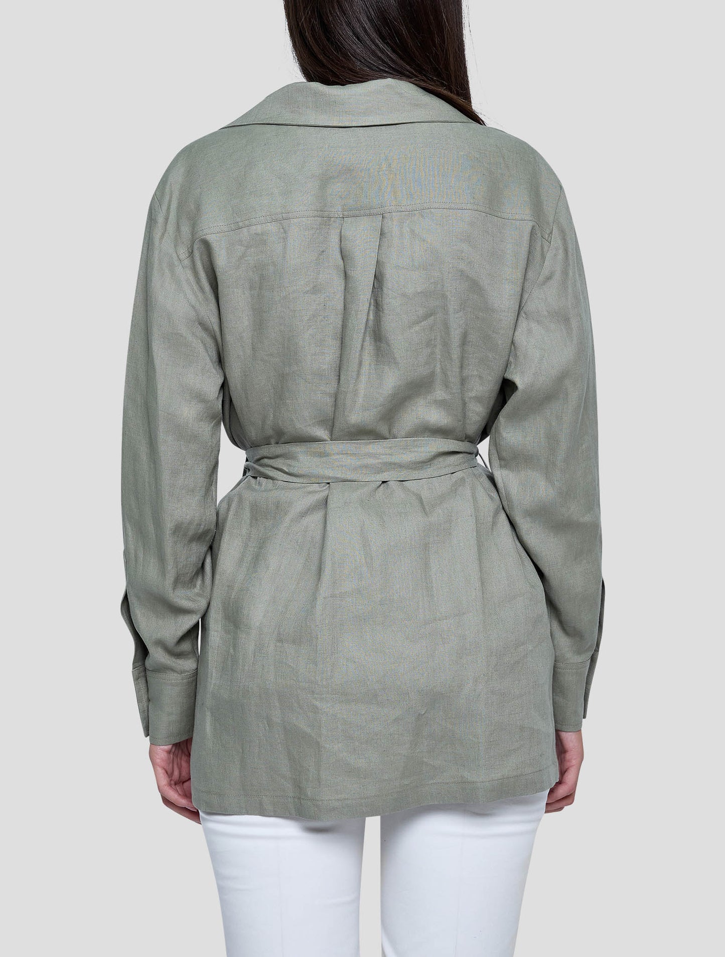 Kiton Green Linen Shirt Women