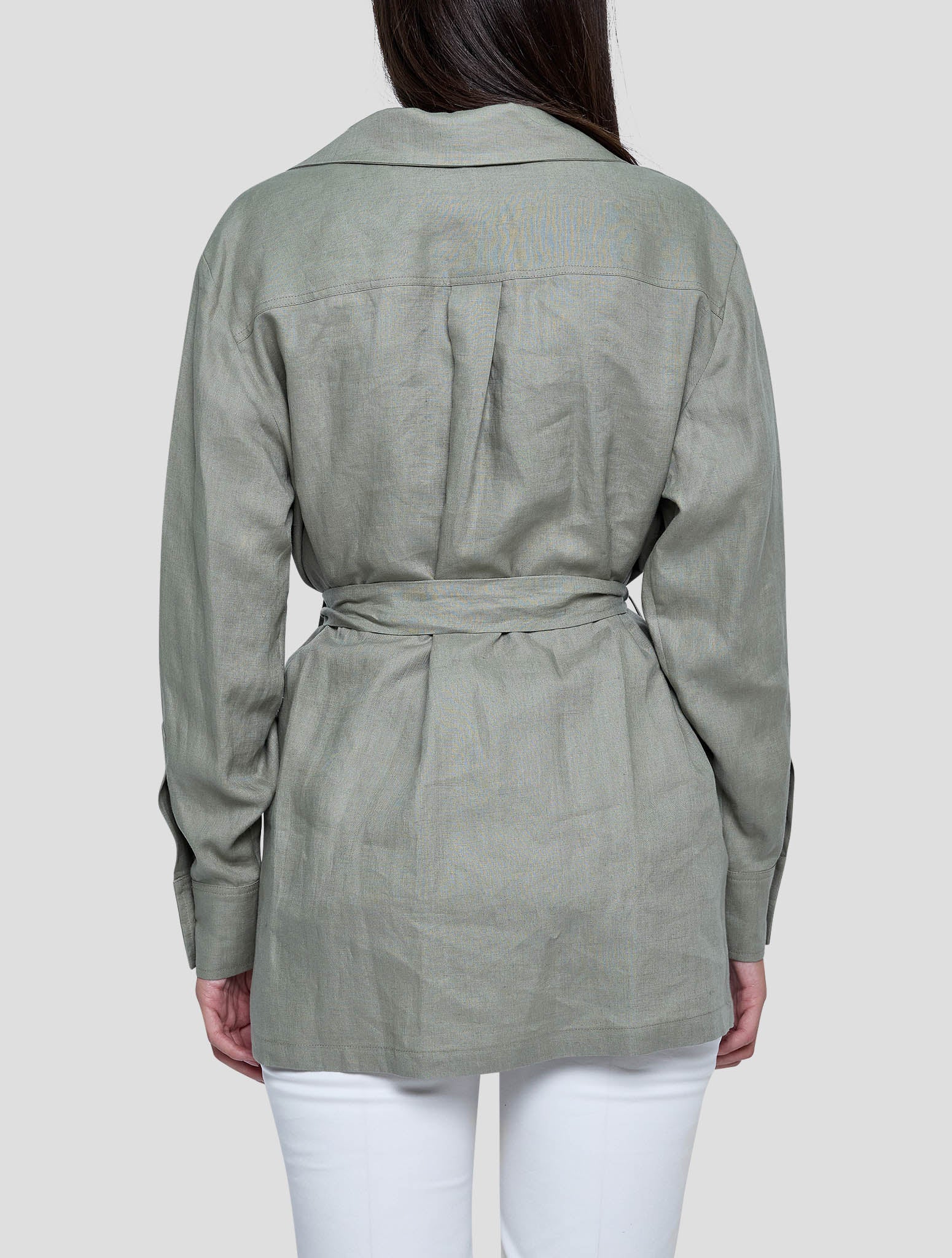 Kiton Green Linen Shirt Women
