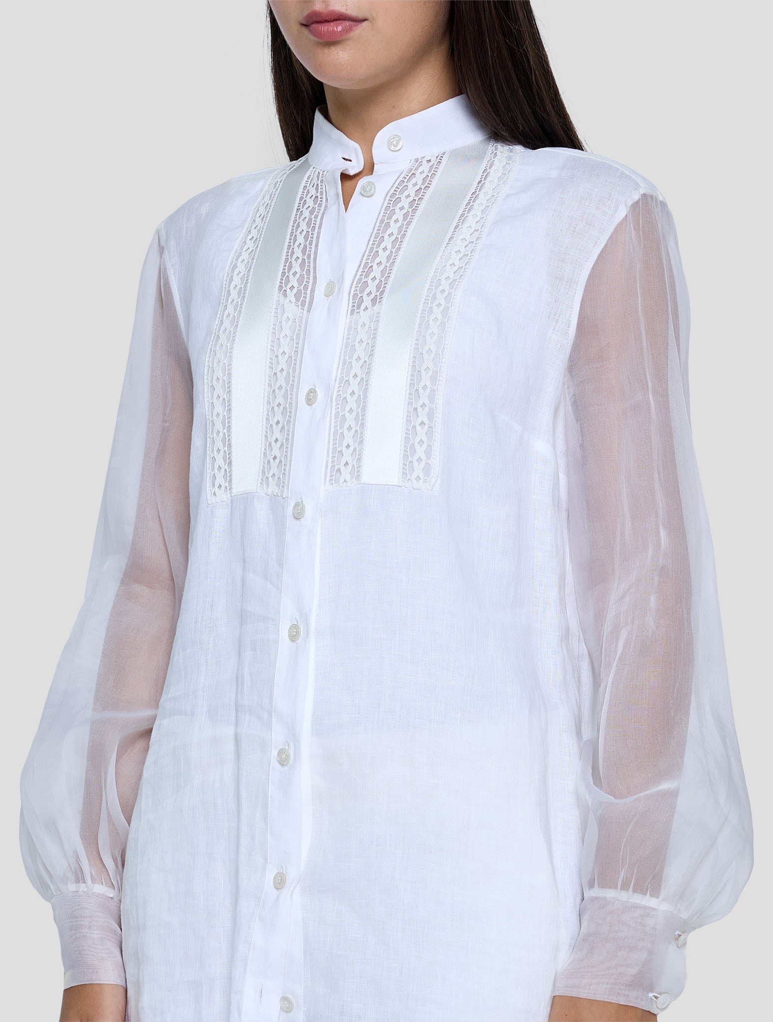 Kiton White Linen Shirt Women