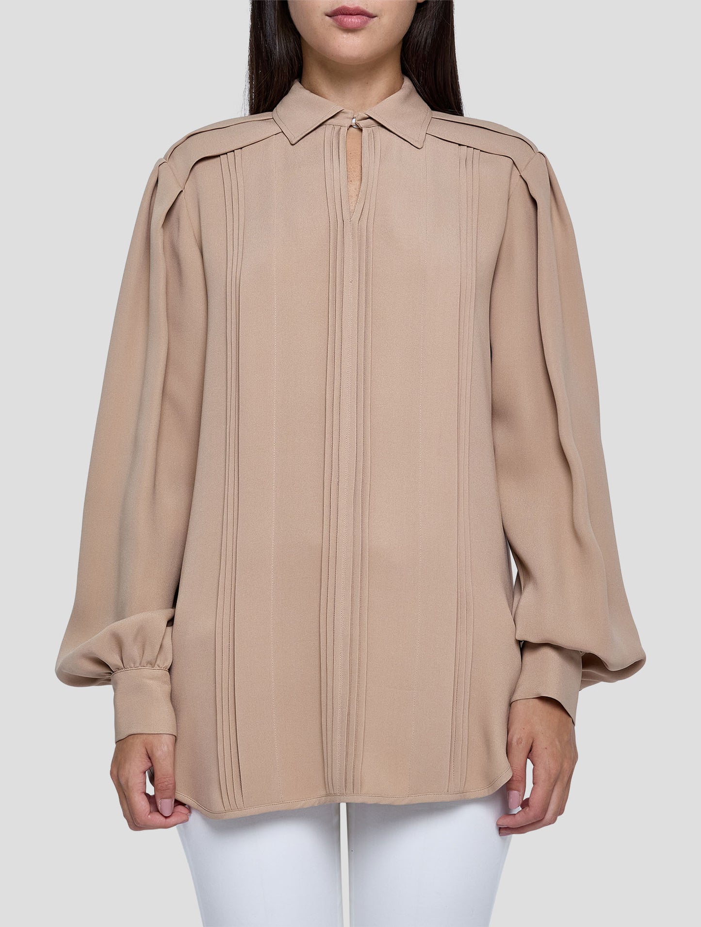 Kiton Beige Silk Shirt Women