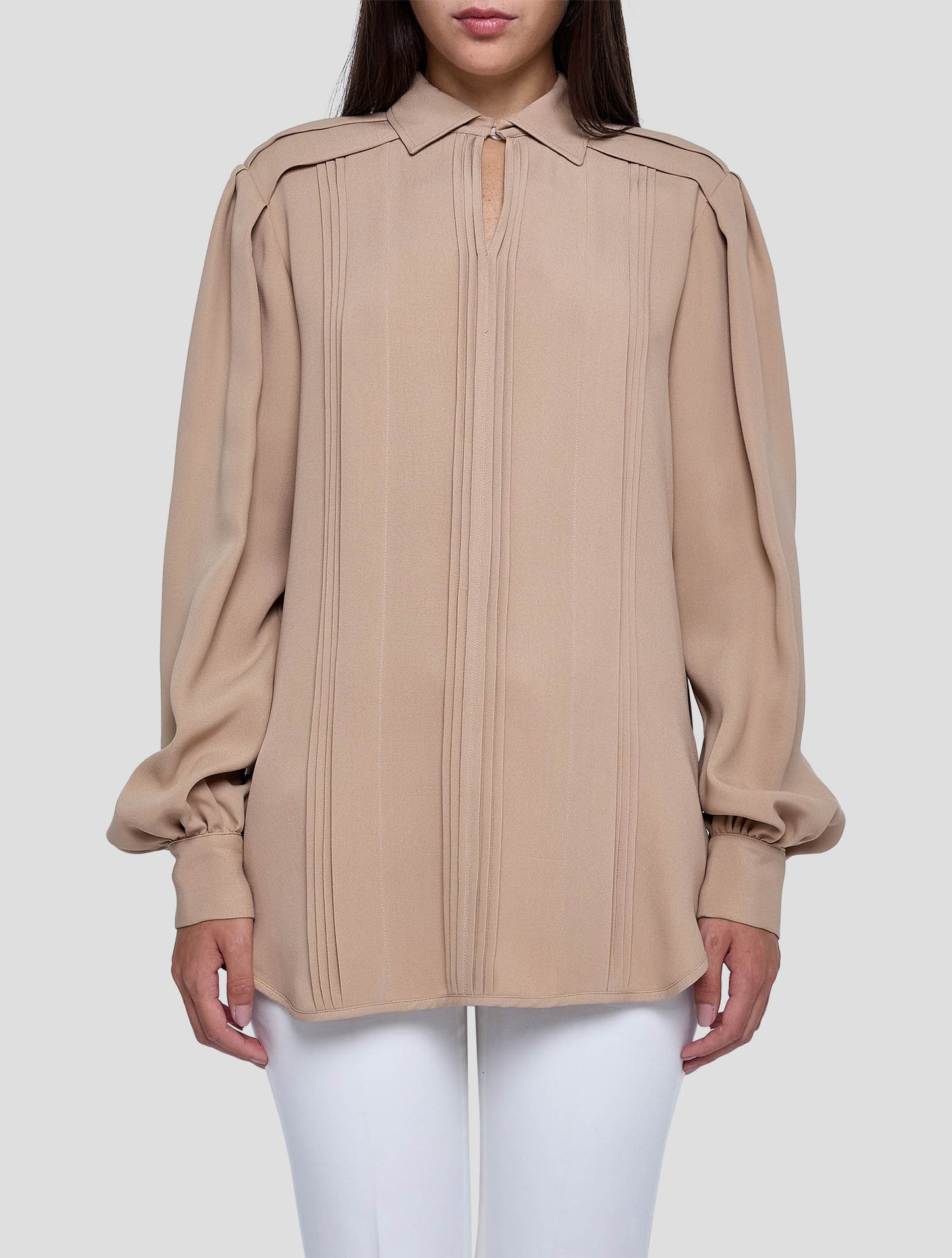 Kiton Beige Silk Shirt Women