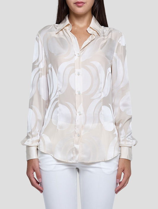 Kiton Beige Silk Shirt Women