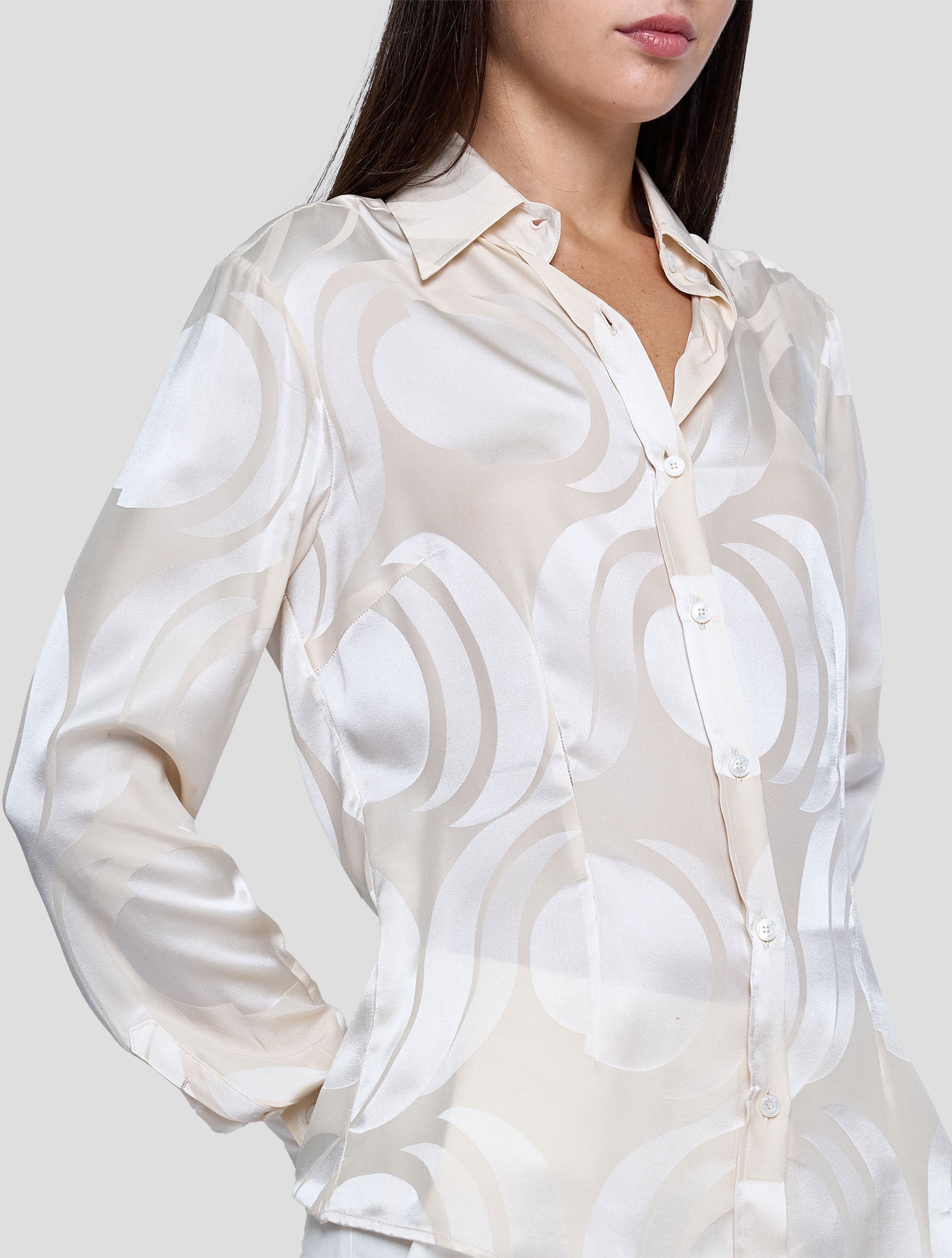 Kiton Beige Silk Shirt Women