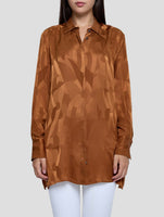 Kiton Orange Silk Shirt Women