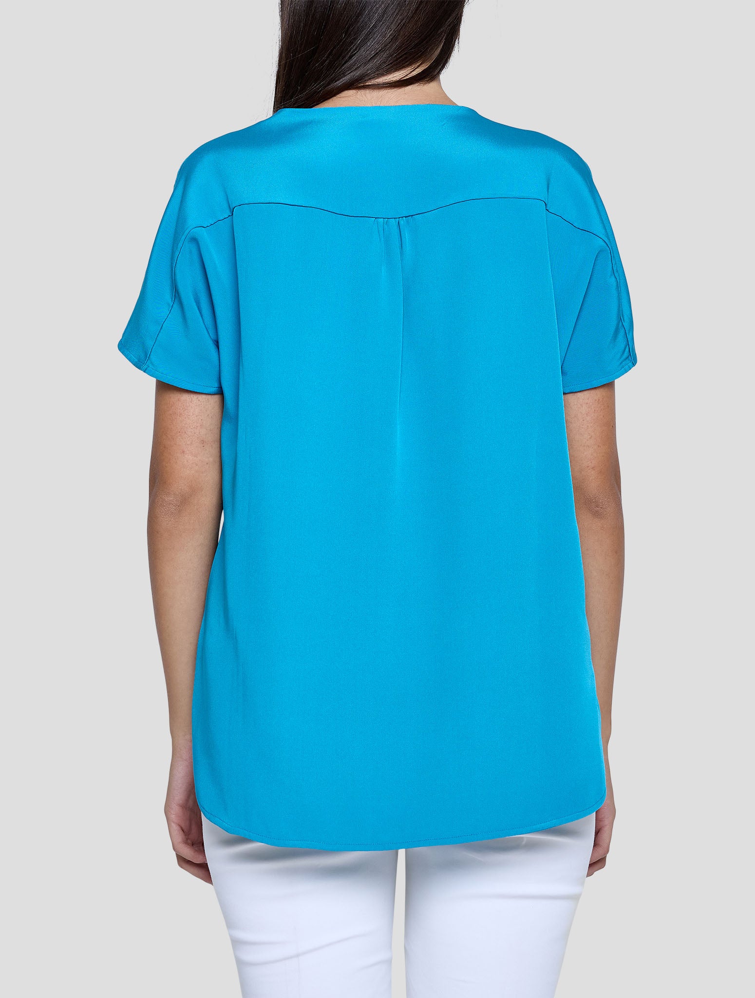 Kiton Blue Silk Shirt Women