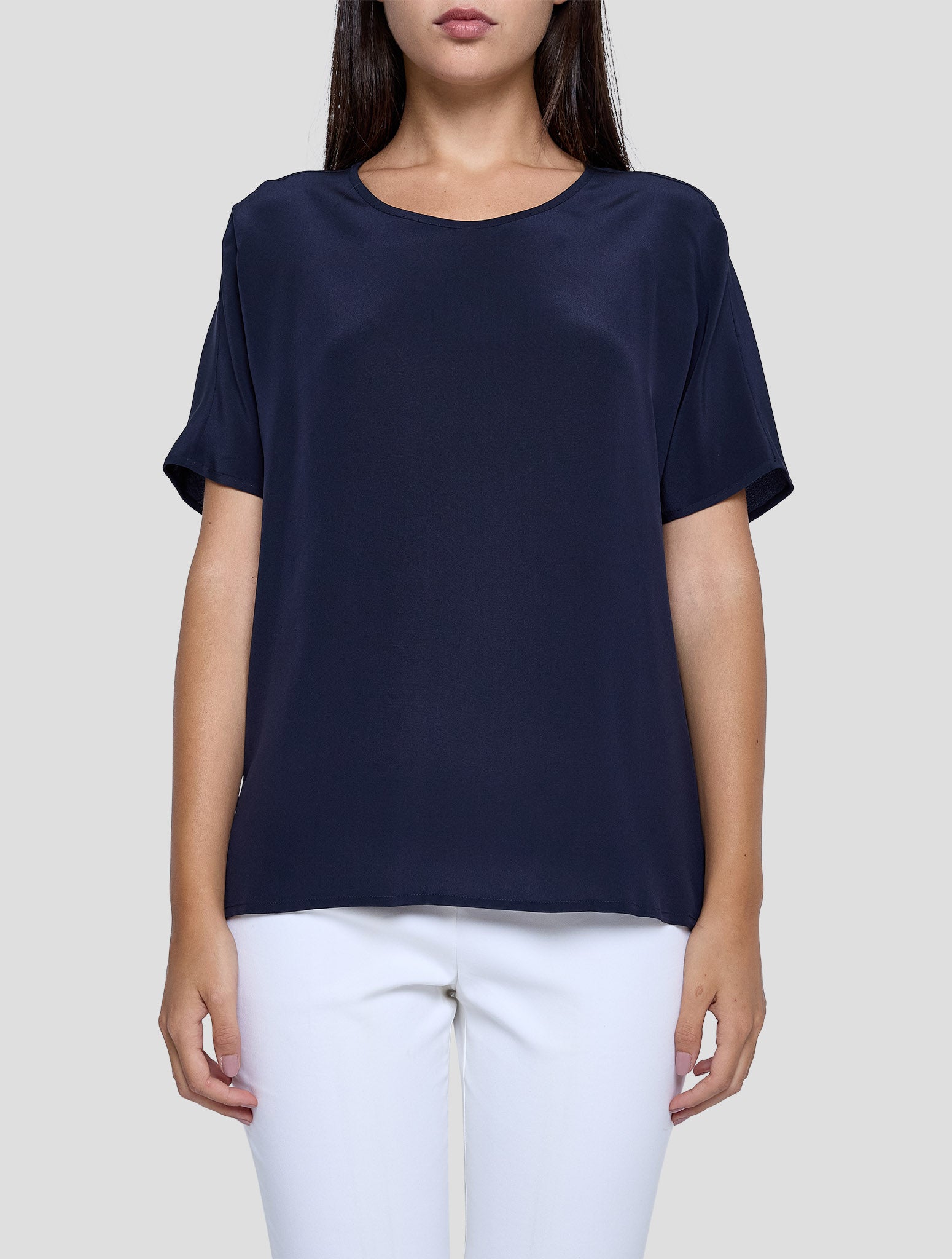 Kiton Blue Silk Shirt Women