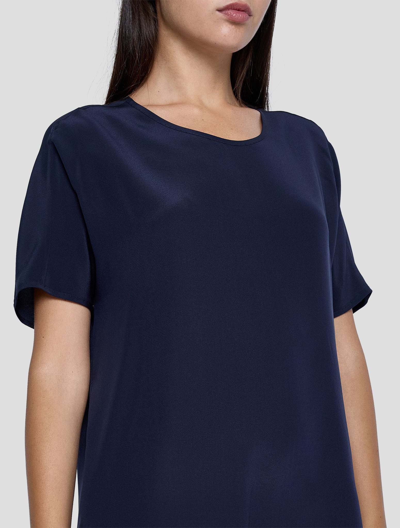 Kiton Blue Silk Shirt Women