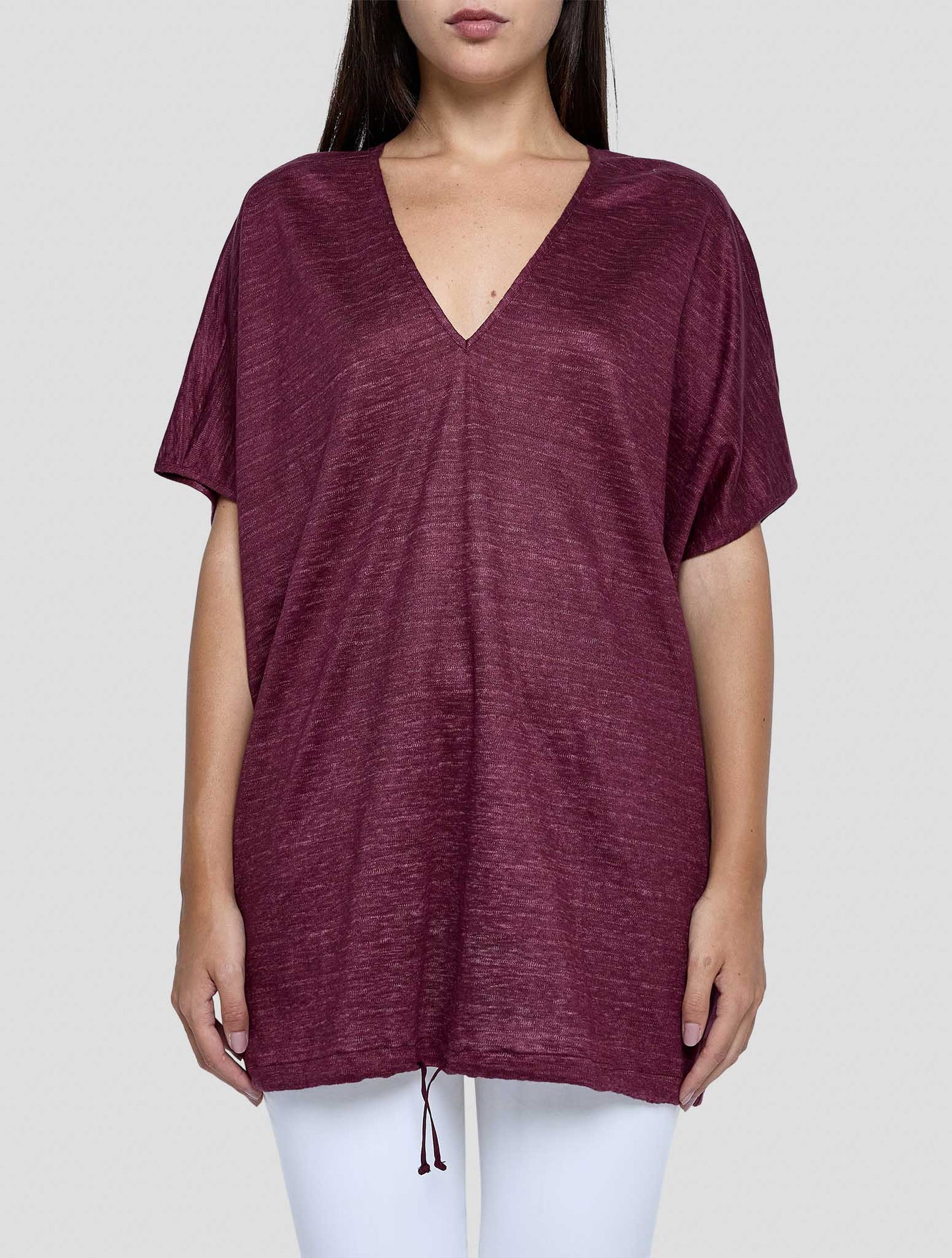 Kiton Burgundy Linen Blazer Women