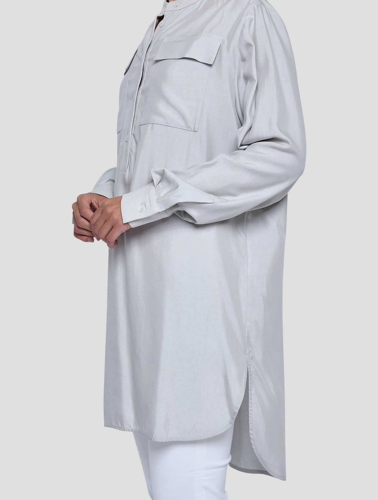 Kiton Gray Lyocell Viscose Ea Shirt Women