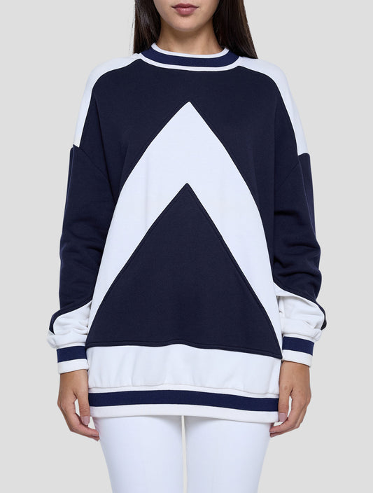 Kiton Multicolor Blue White Cotton Cashmere Sweater Hoodie Women