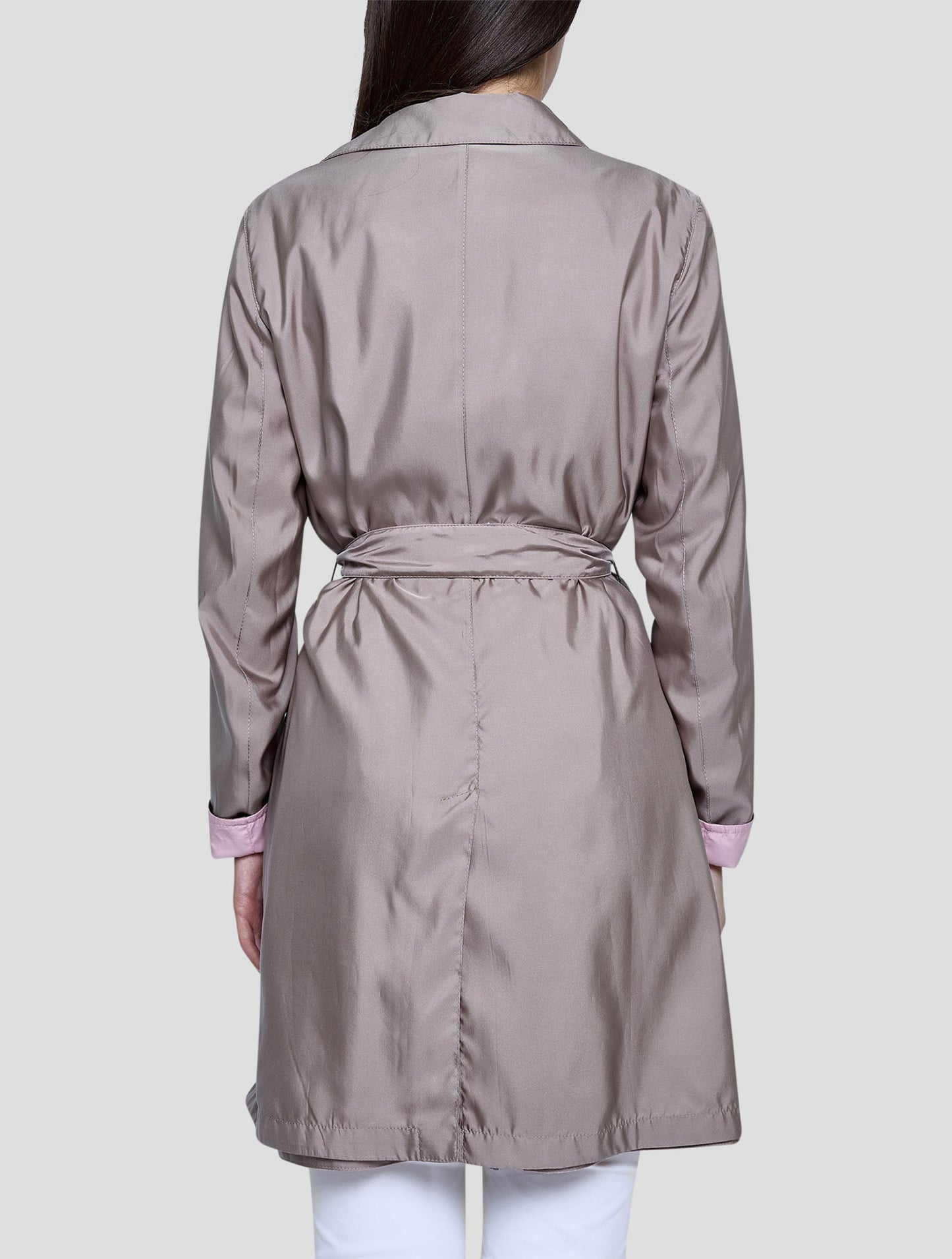Kiton Taupe Pink Pl Reverse Overcoat Women