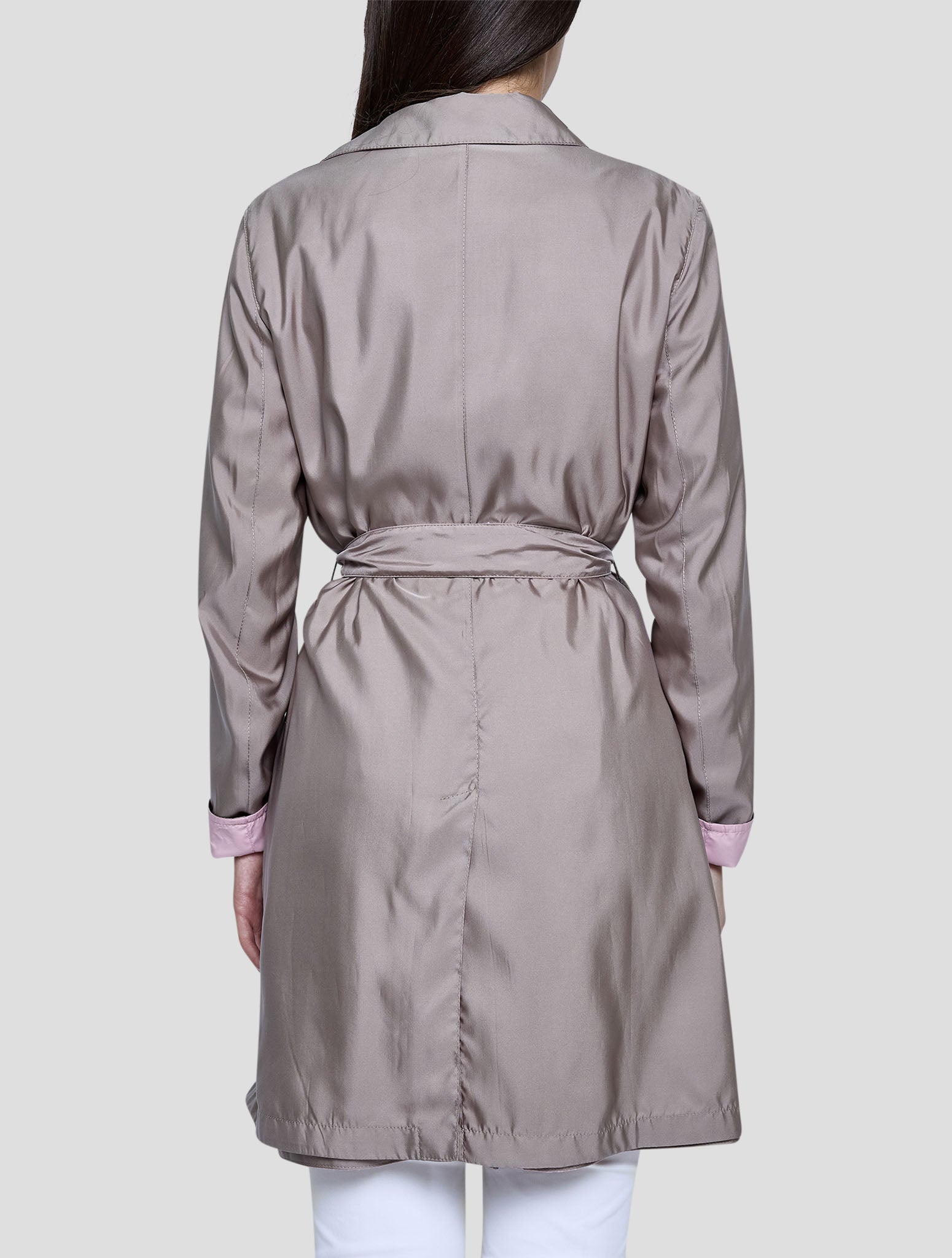 Kiton Taupe Pink Pl Reverse Overcoat Women