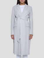 Kiton Gray Silk Overcoat Women