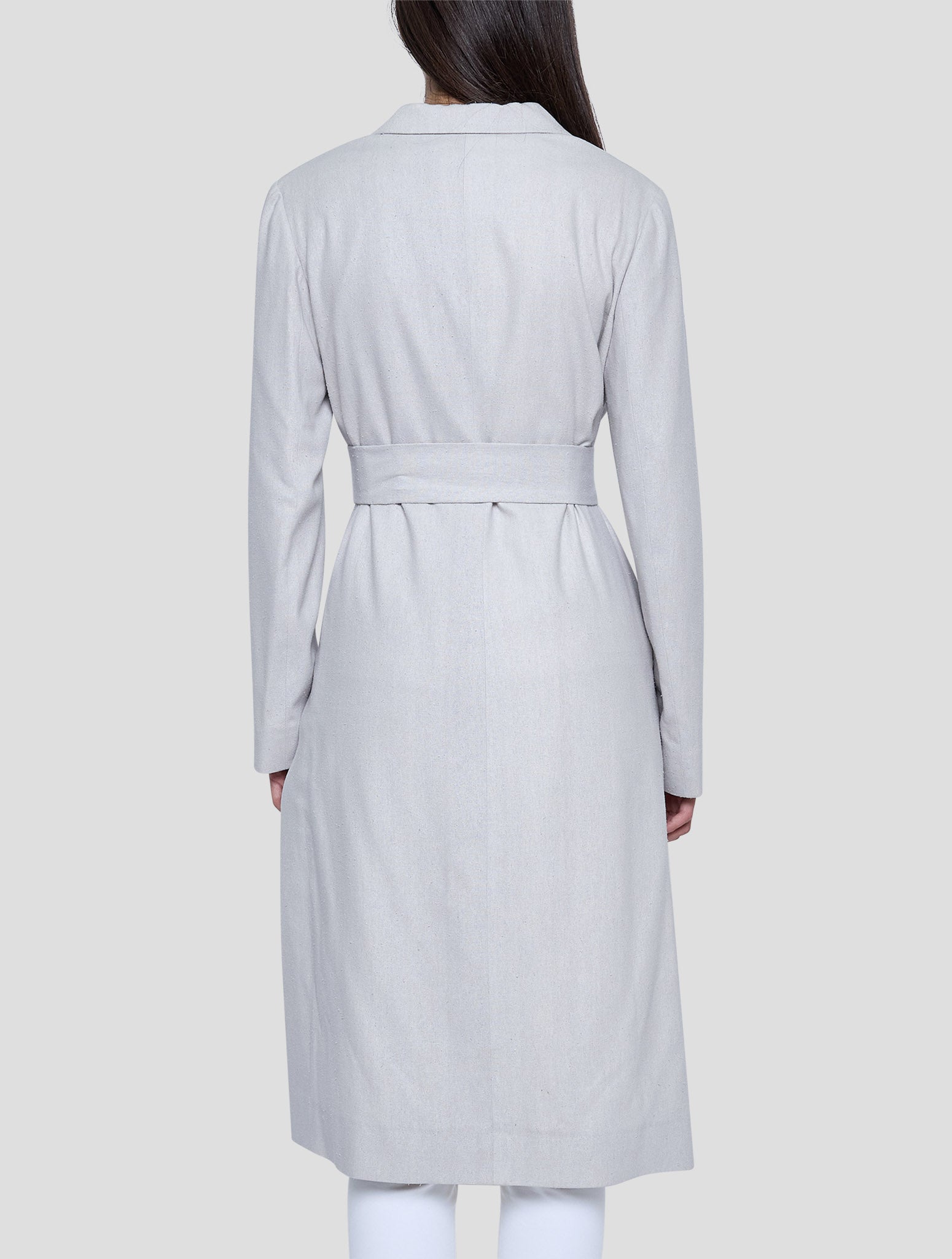 Kiton Gray Silk Overcoat Women