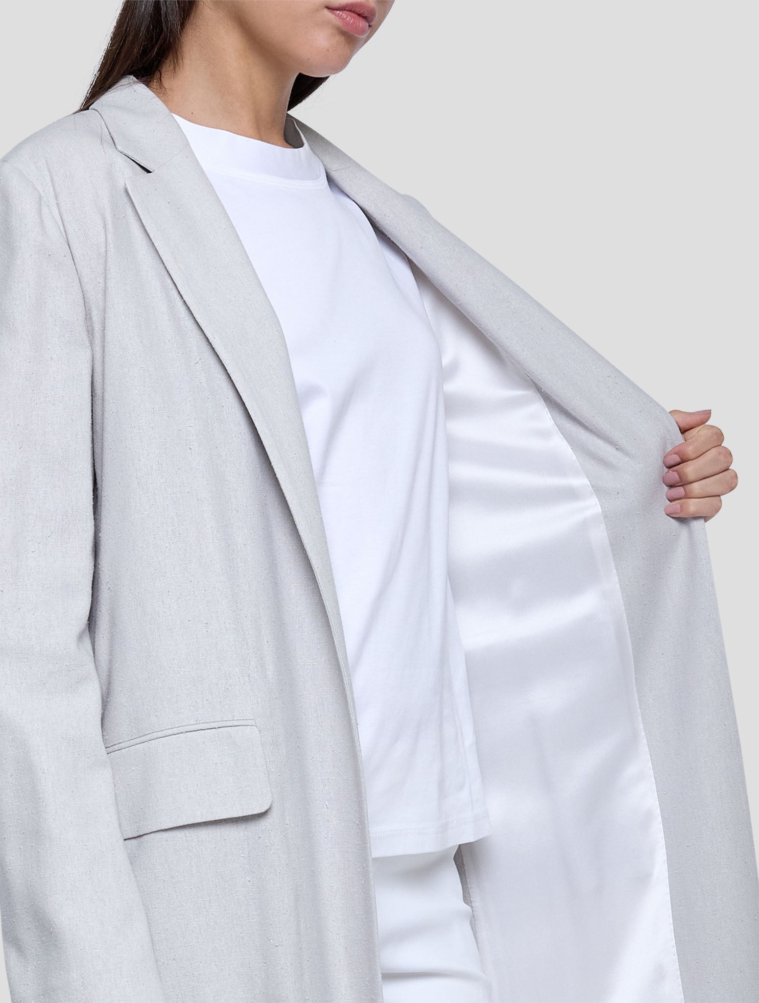 Kiton Gray Silk Overcoat Women