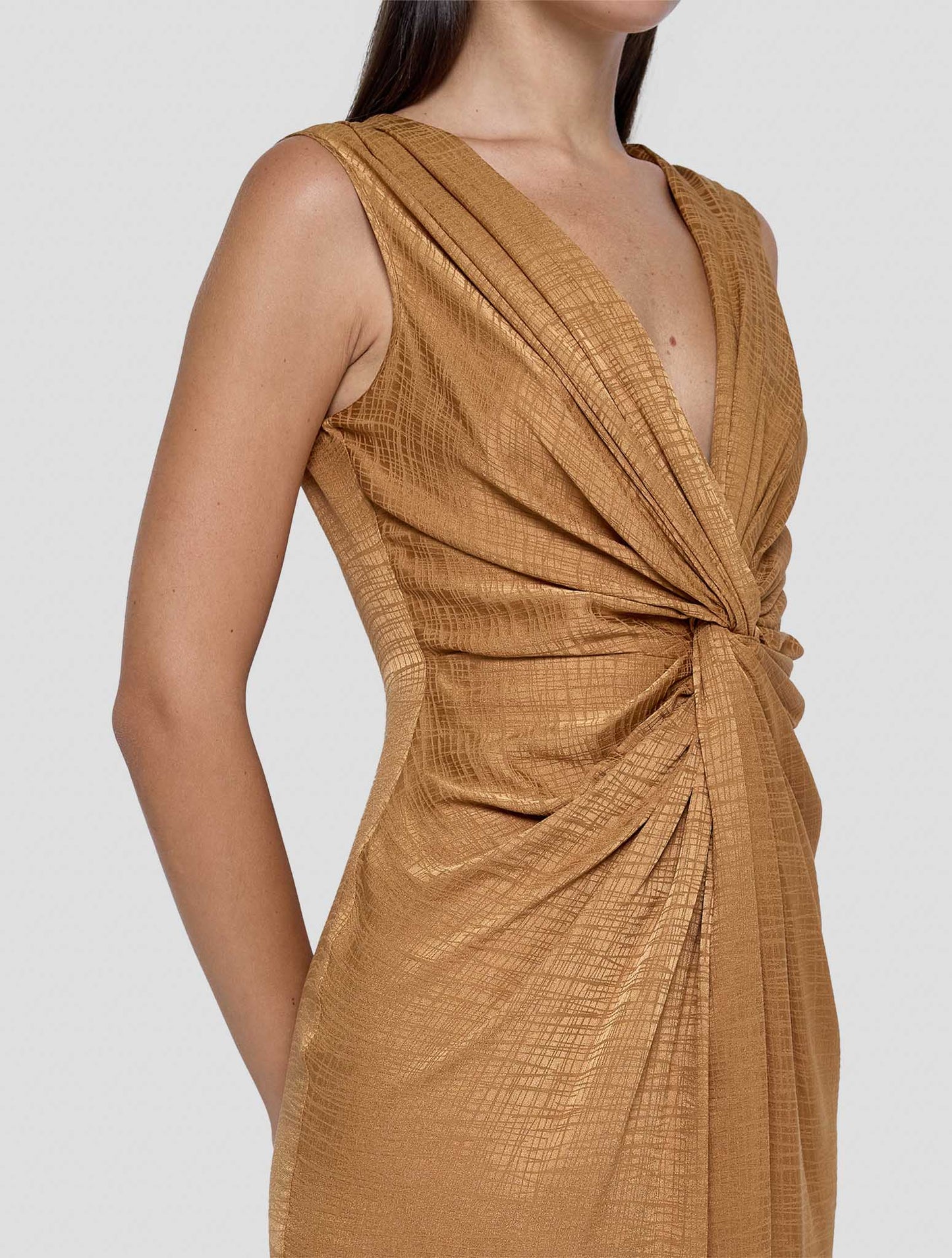 Kiton Brown Silk Dress Women