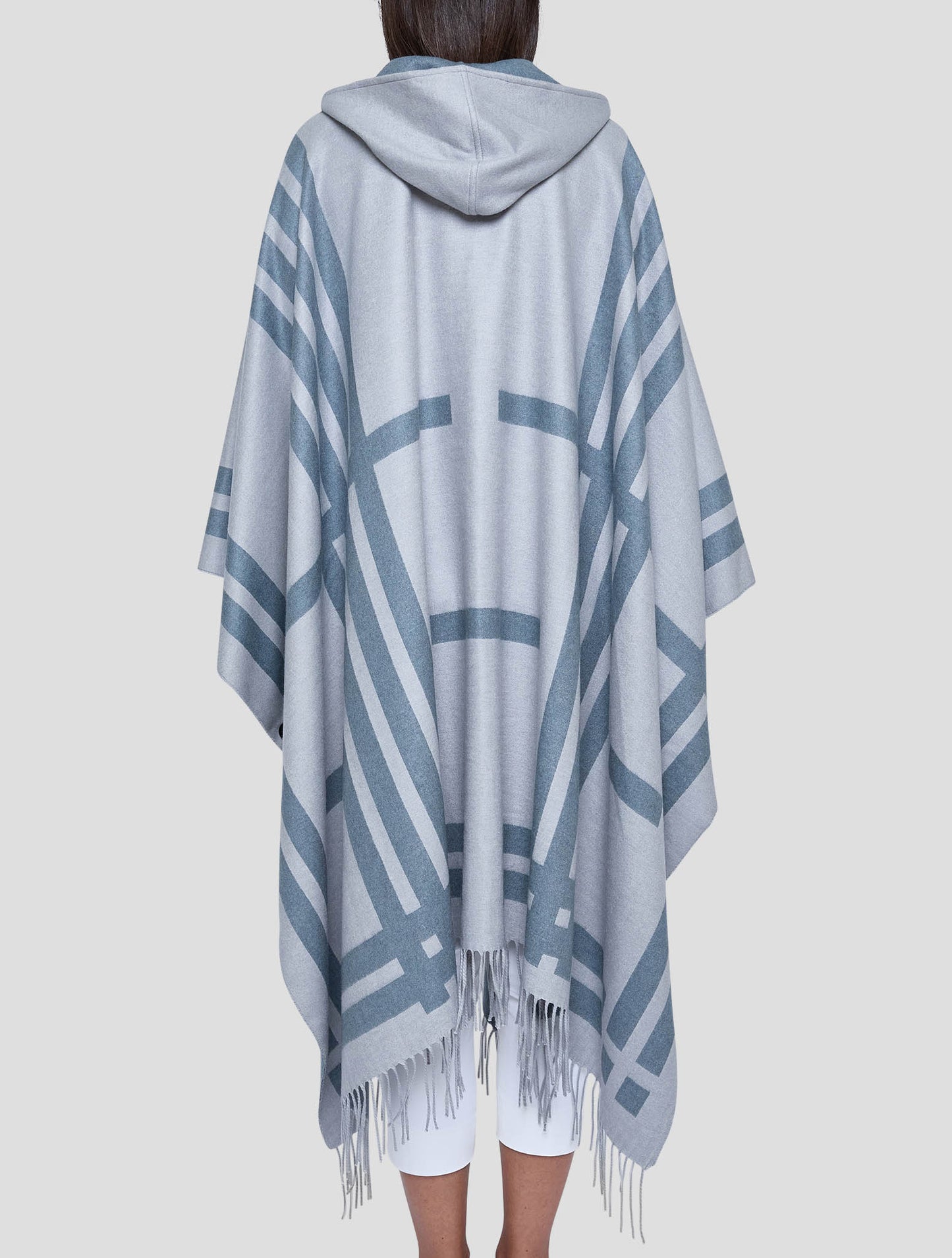 Kiton Gray Silk Cashmere Poncho Women