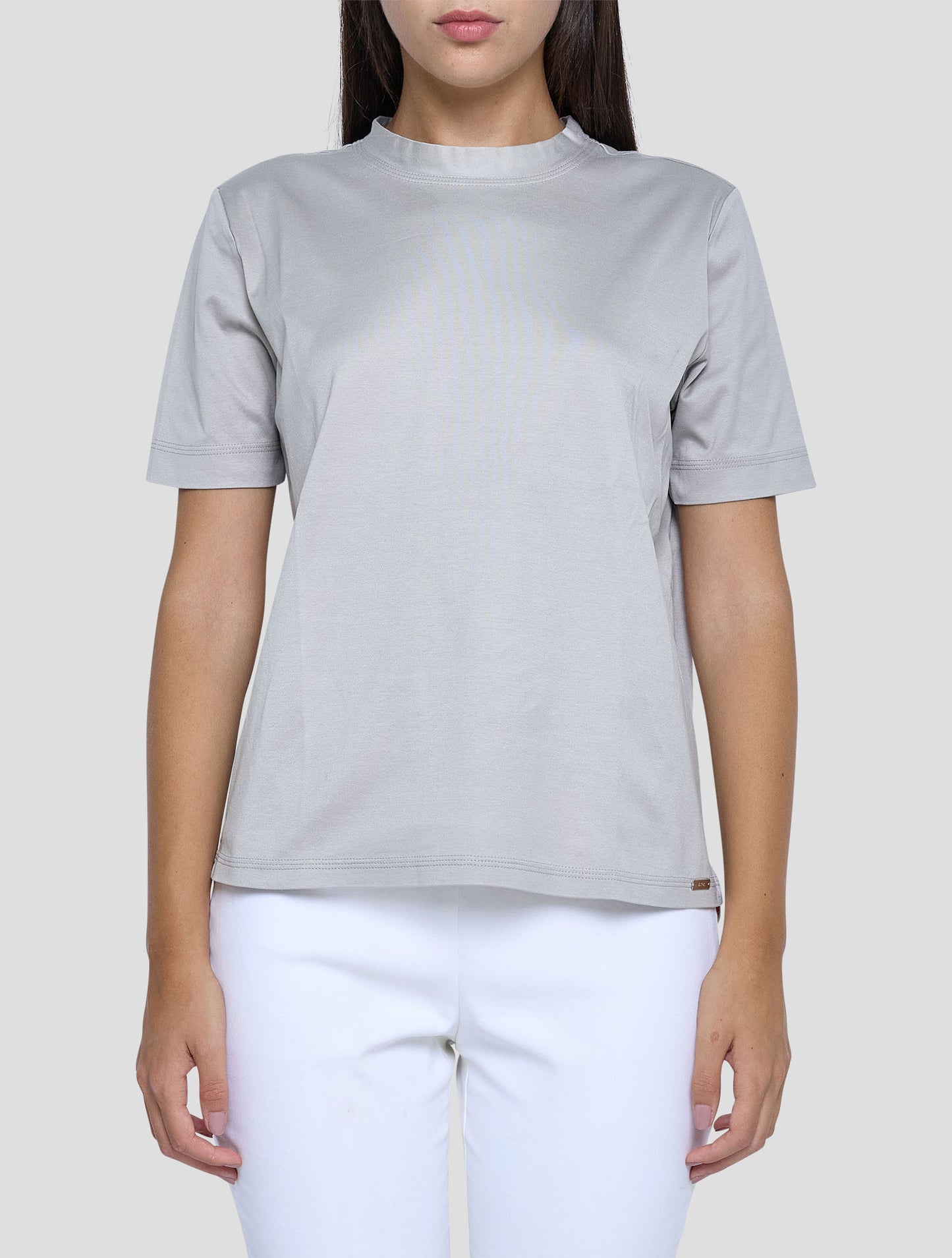 Kiton Gray Cotton T-Shirt Women