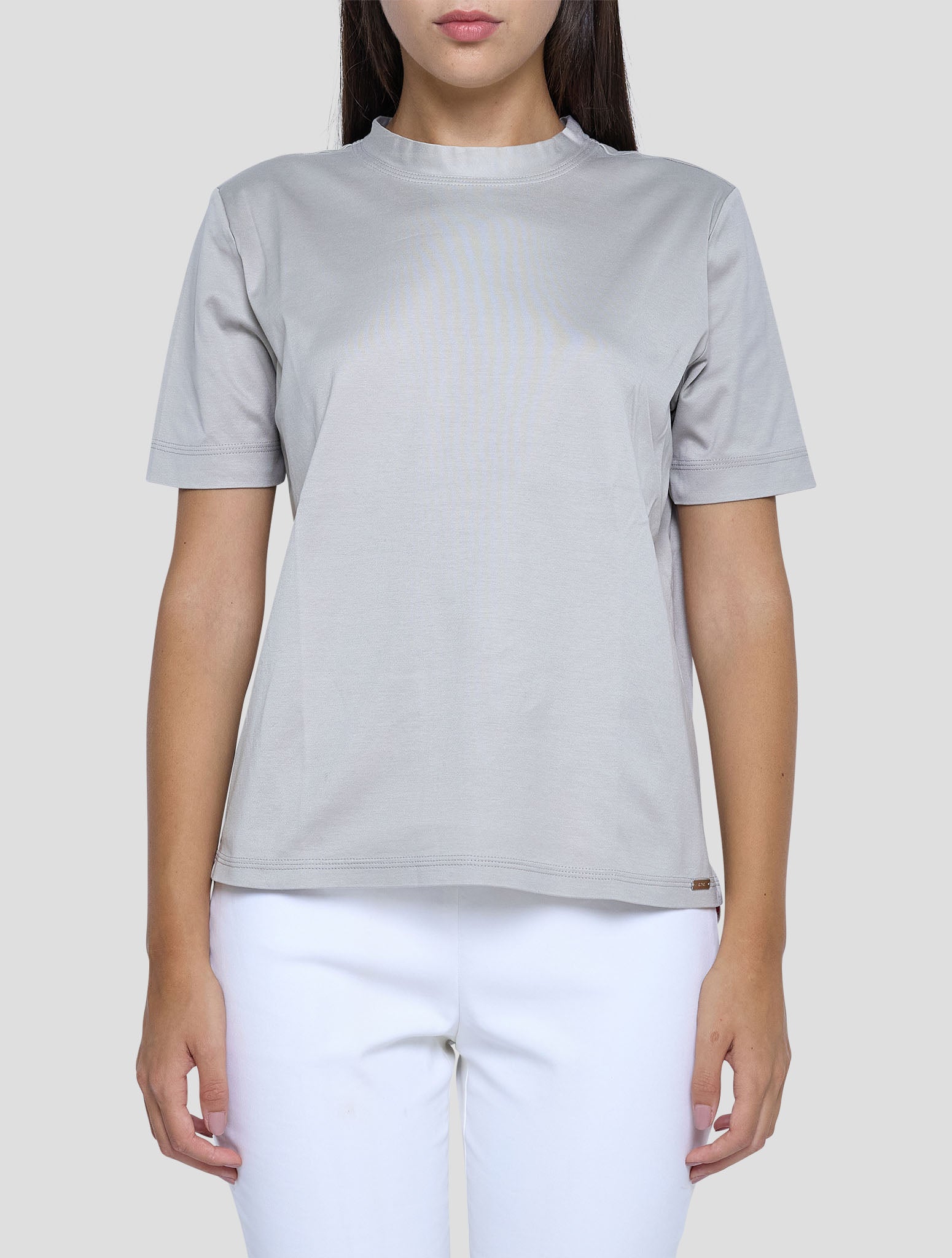 Kiton Gray Cotton T-Shirt Women