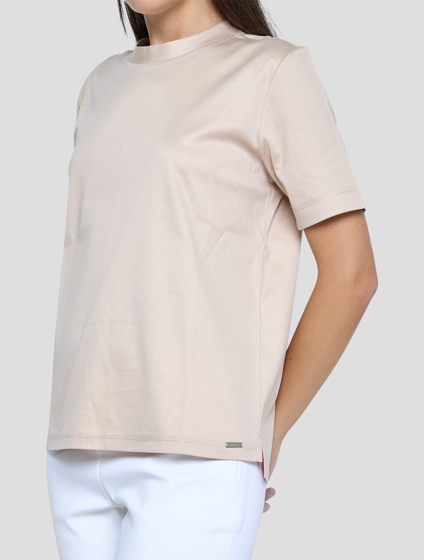 Kiton Beige Cotton T-Shirt Women