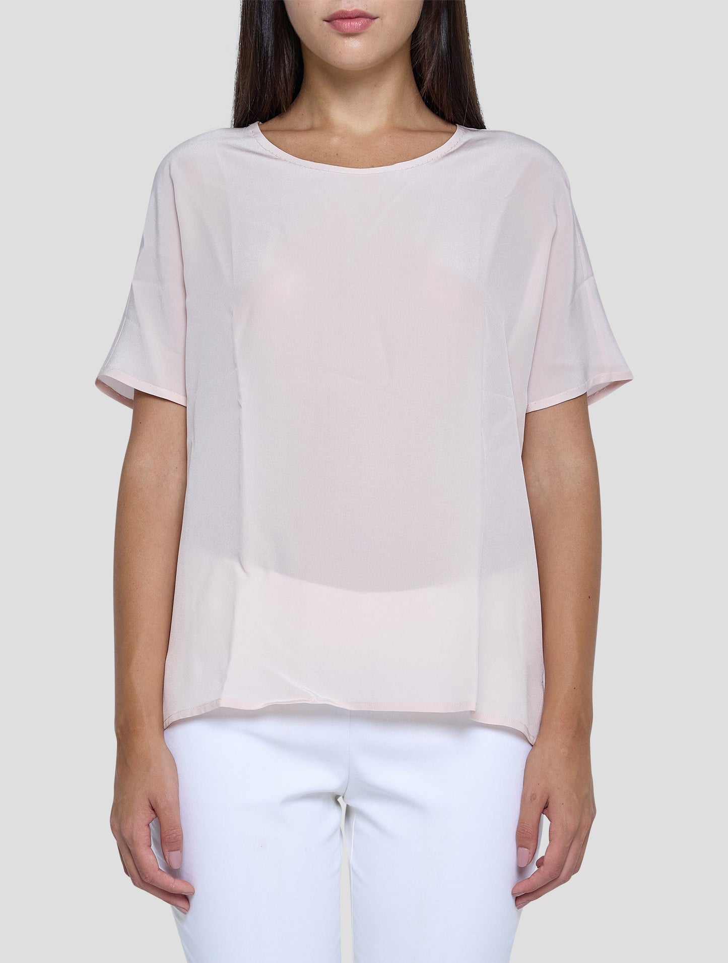 Kiton Pink Silk T-Shirt Women