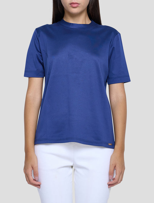 Kiton Blue Cotton T-Shirt Women