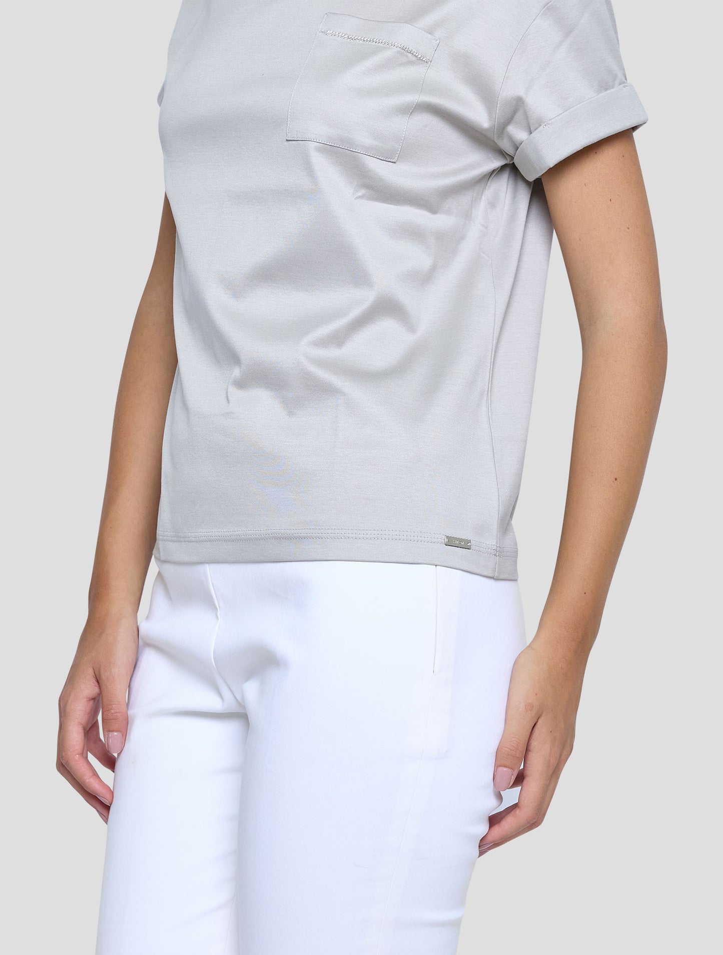 Kiton Gray Cotton T-Shirt Women